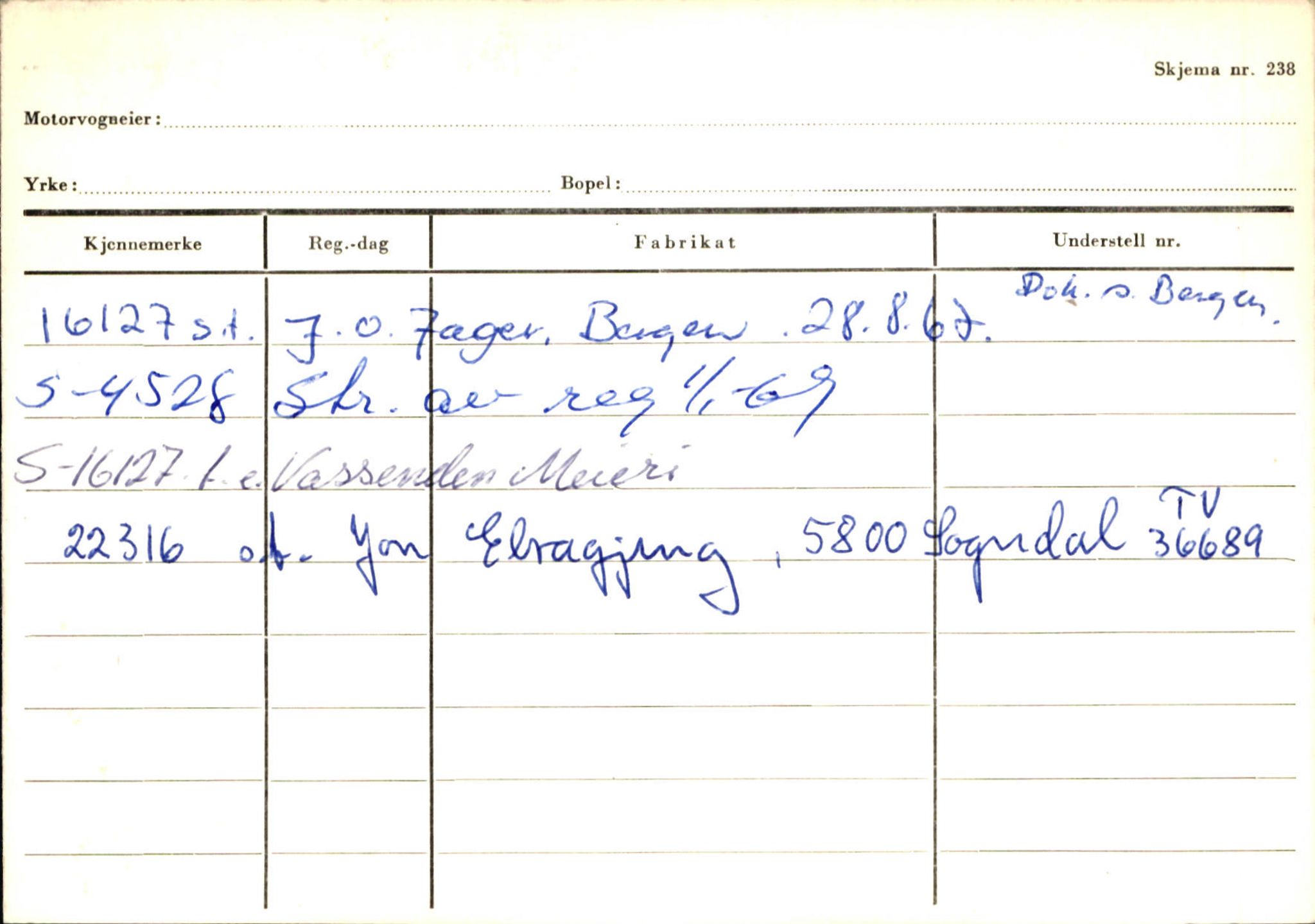 Statens vegvesen, Sogn og Fjordane vegkontor, AV/SAB-A-5301/4/F/L0125: Eigarregister Sogndal V-Å. Aurland A-Å. Fjaler A-N, 1945-1975, p. 245