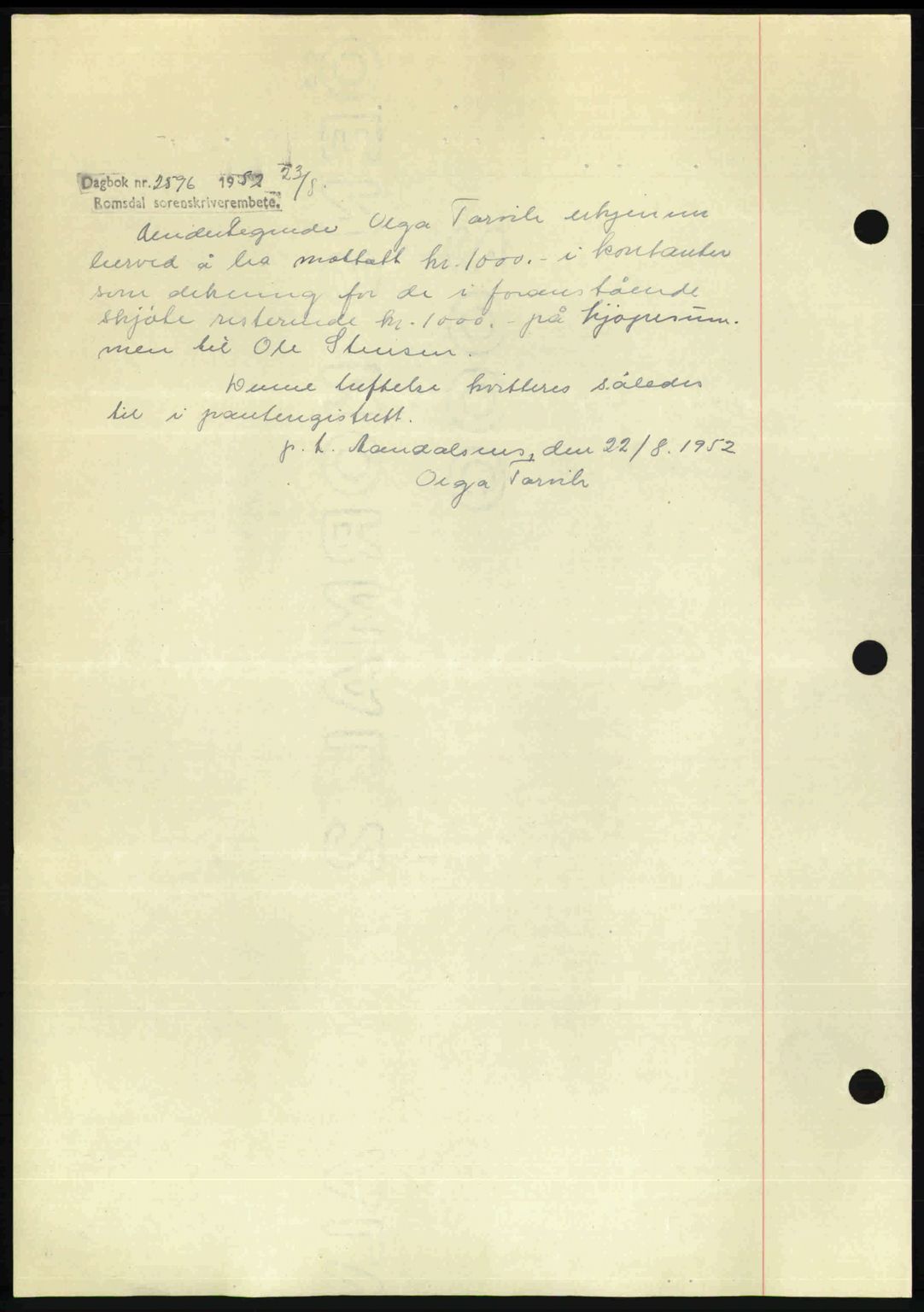 Romsdal sorenskriveri, AV/SAT-A-4149/1/2/2C: Mortgage book no. A27, 1948-1948, Diary no: : 2921/1948