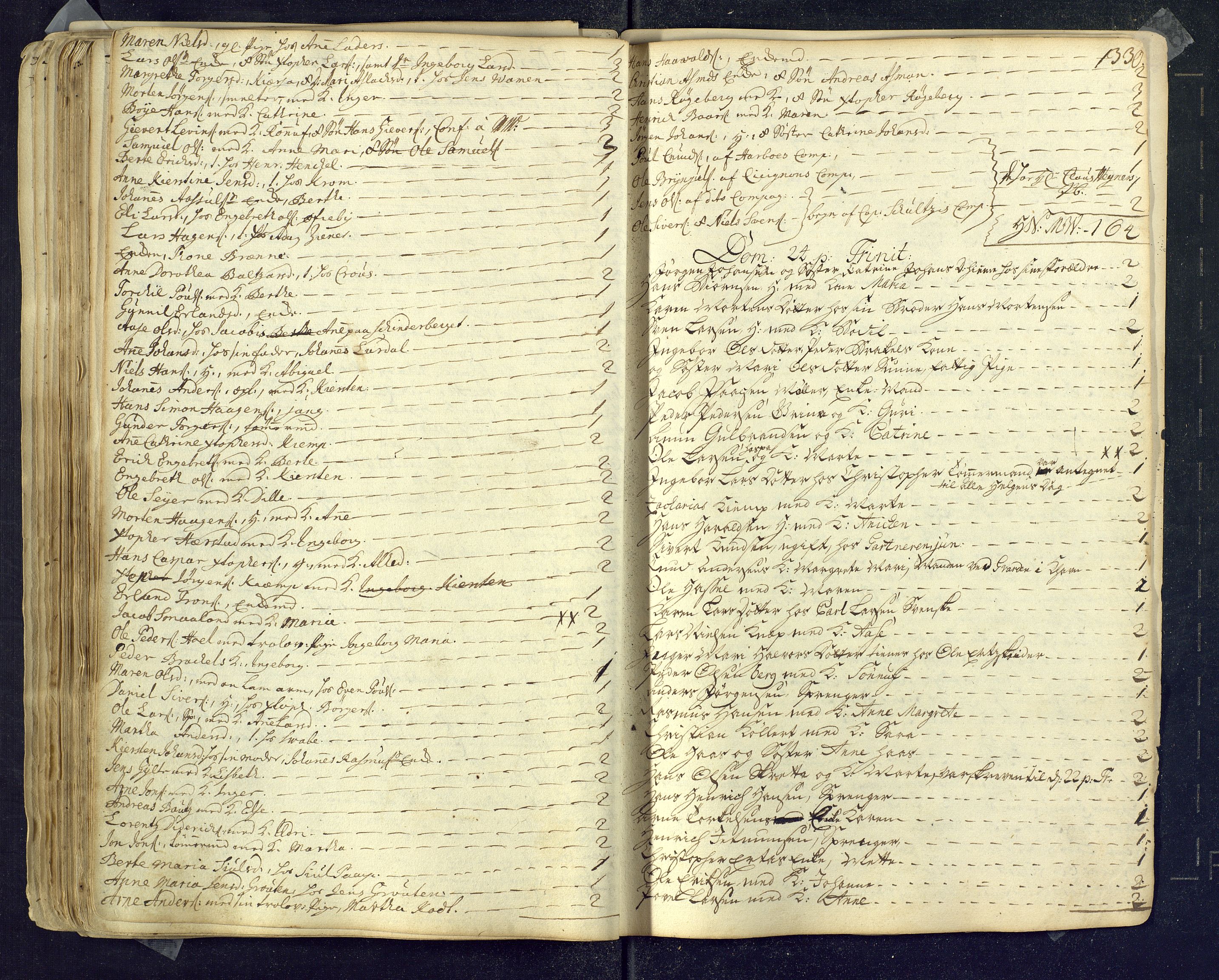 Kongsberg kirkebøker, AV/SAKO-A-22/M/Ma/L0001: Communicants register no. 1, 1731-1739, p. 330