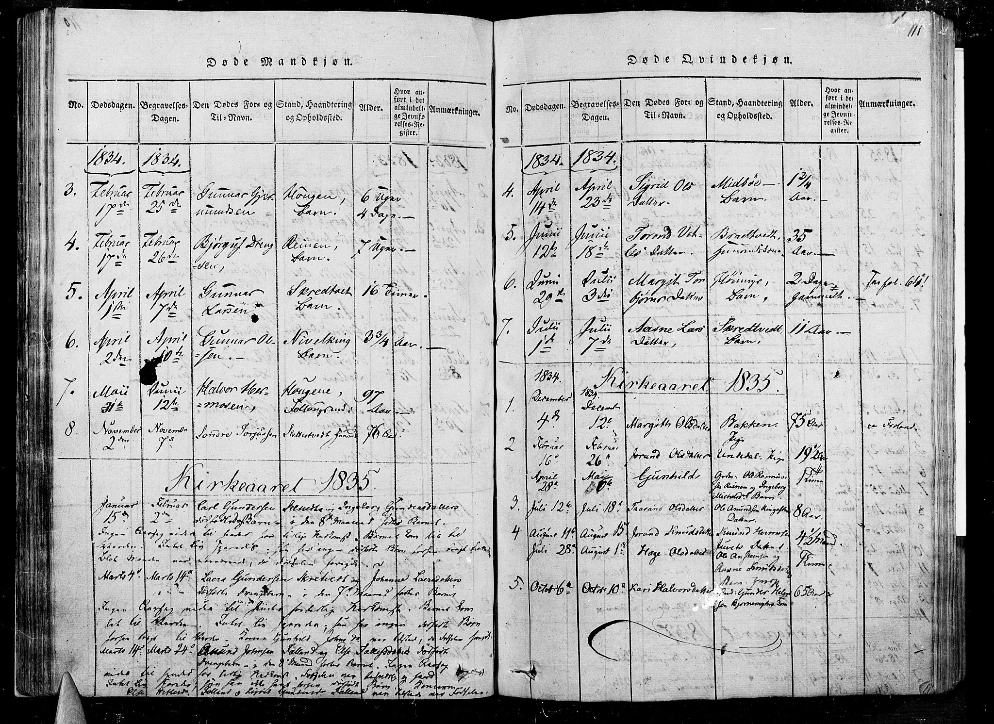 Mo kirkebøker, SAKO/A-286/F/Fa/L0004: Parish register (official) no. I 4, 1814-1844, p. 111