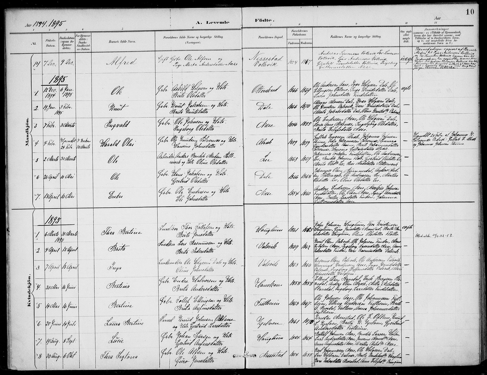 Vik sokneprestembete, AV/SAB-A-81501/H/Haa/Haac/L0002: Parish register (official) no. C  2, 1891-1910, p. 10