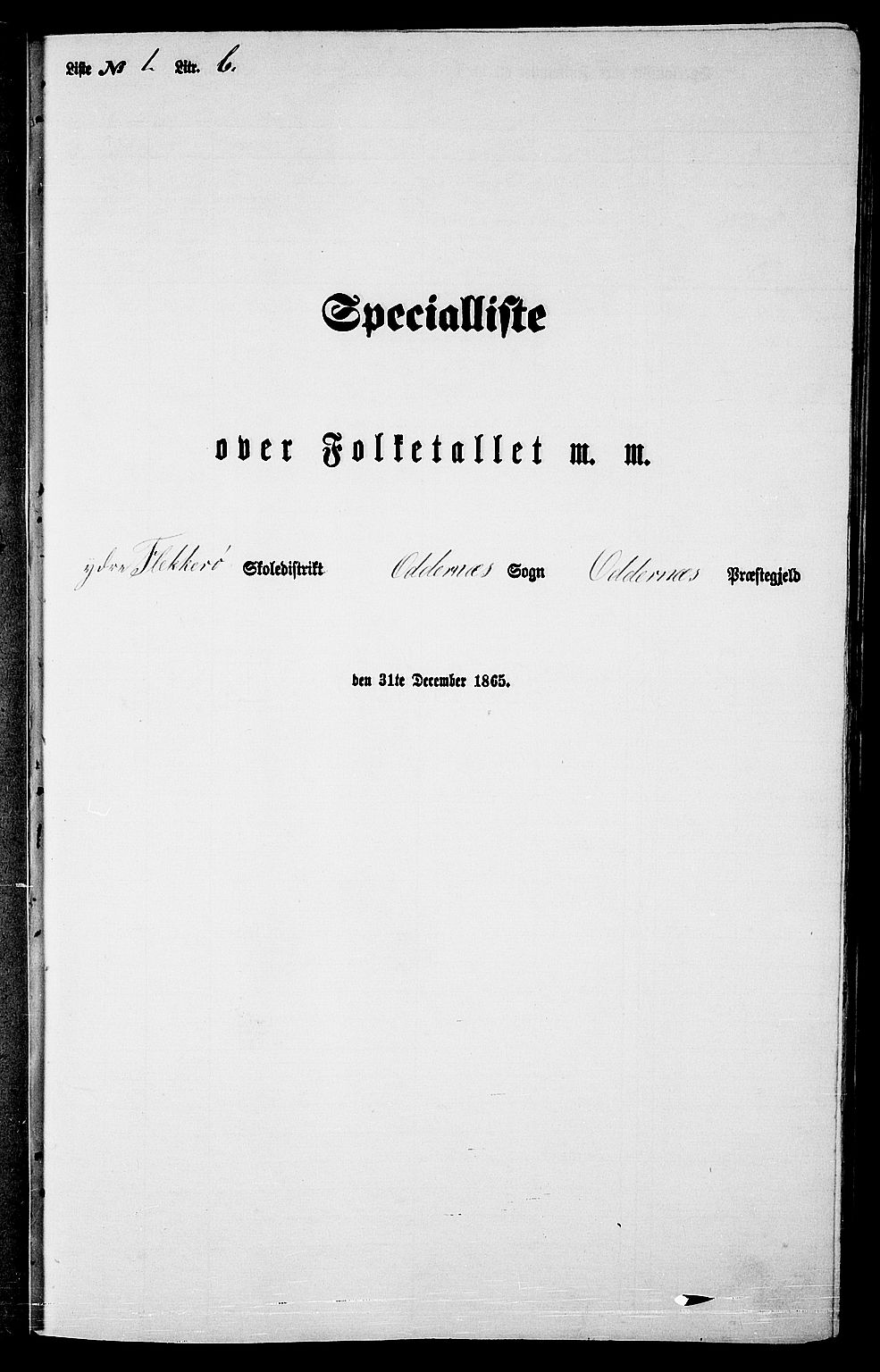 RA, 1865 census for Oddernes, 1865, p. 28