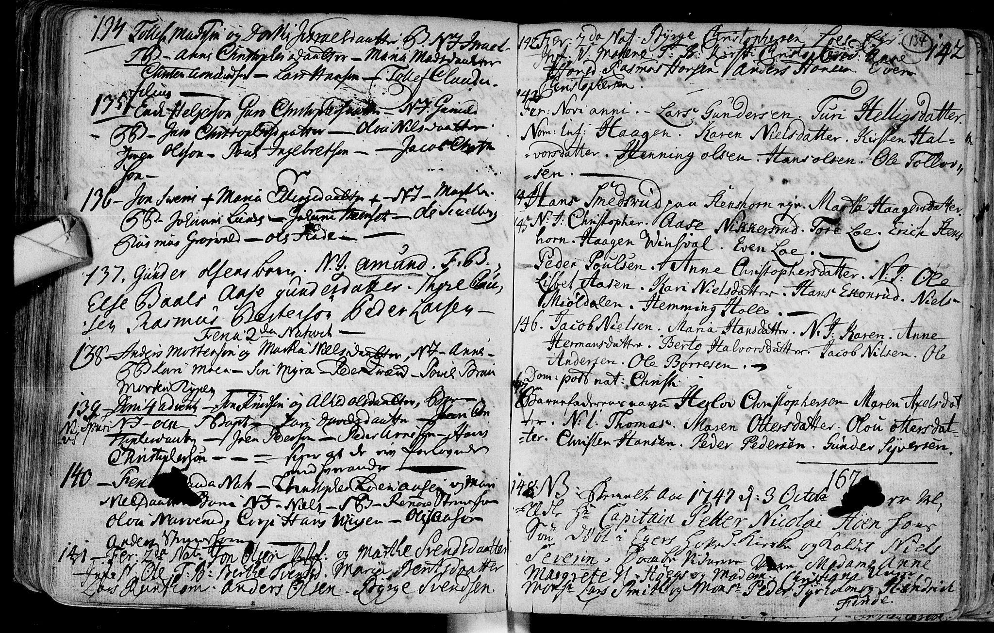 Eiker kirkebøker, AV/SAKO-A-4/F/Fa/L0003: Parish register (official) no. I 3, 1724-1753, p. 134