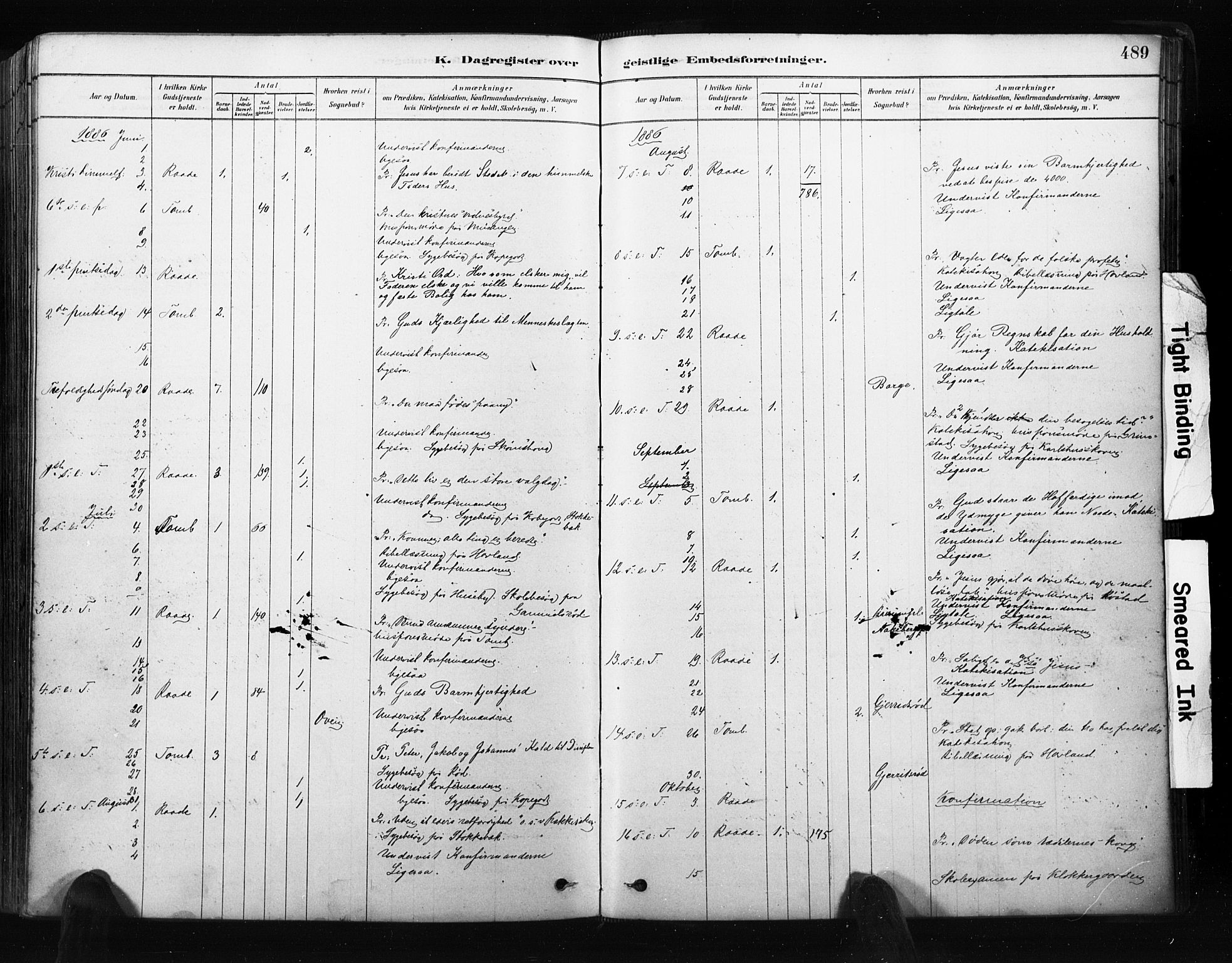 Råde prestekontor kirkebøker, AV/SAO-A-2009/F/Fa/L0007: Parish register (official) no. 7, 1878-1902, p. 489