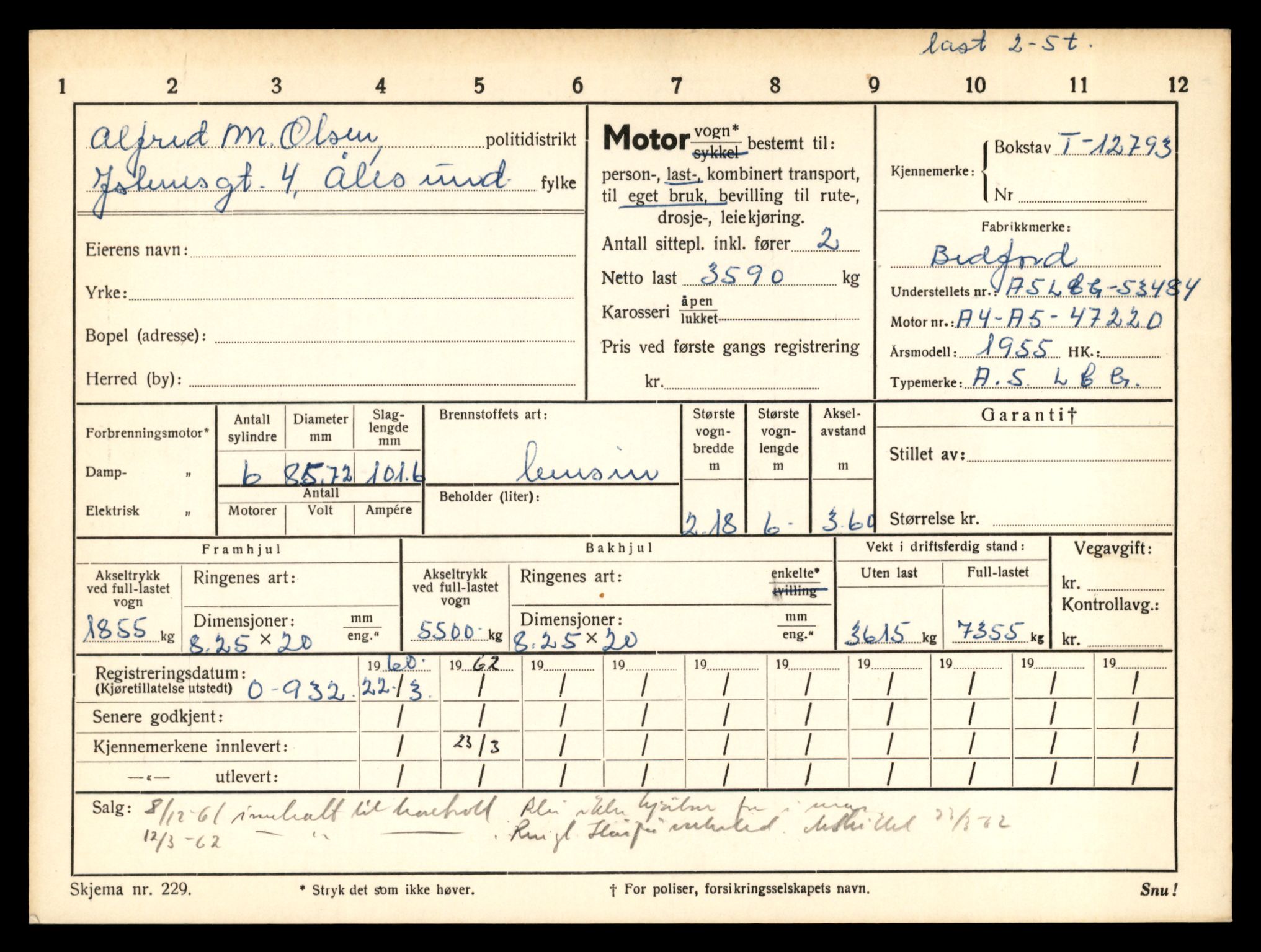 Møre og Romsdal vegkontor - Ålesund trafikkstasjon, AV/SAT-A-4099/F/Fe/L0035: Registreringskort for kjøretøy T 12653 - T 12829, 1927-1998, p. 2340