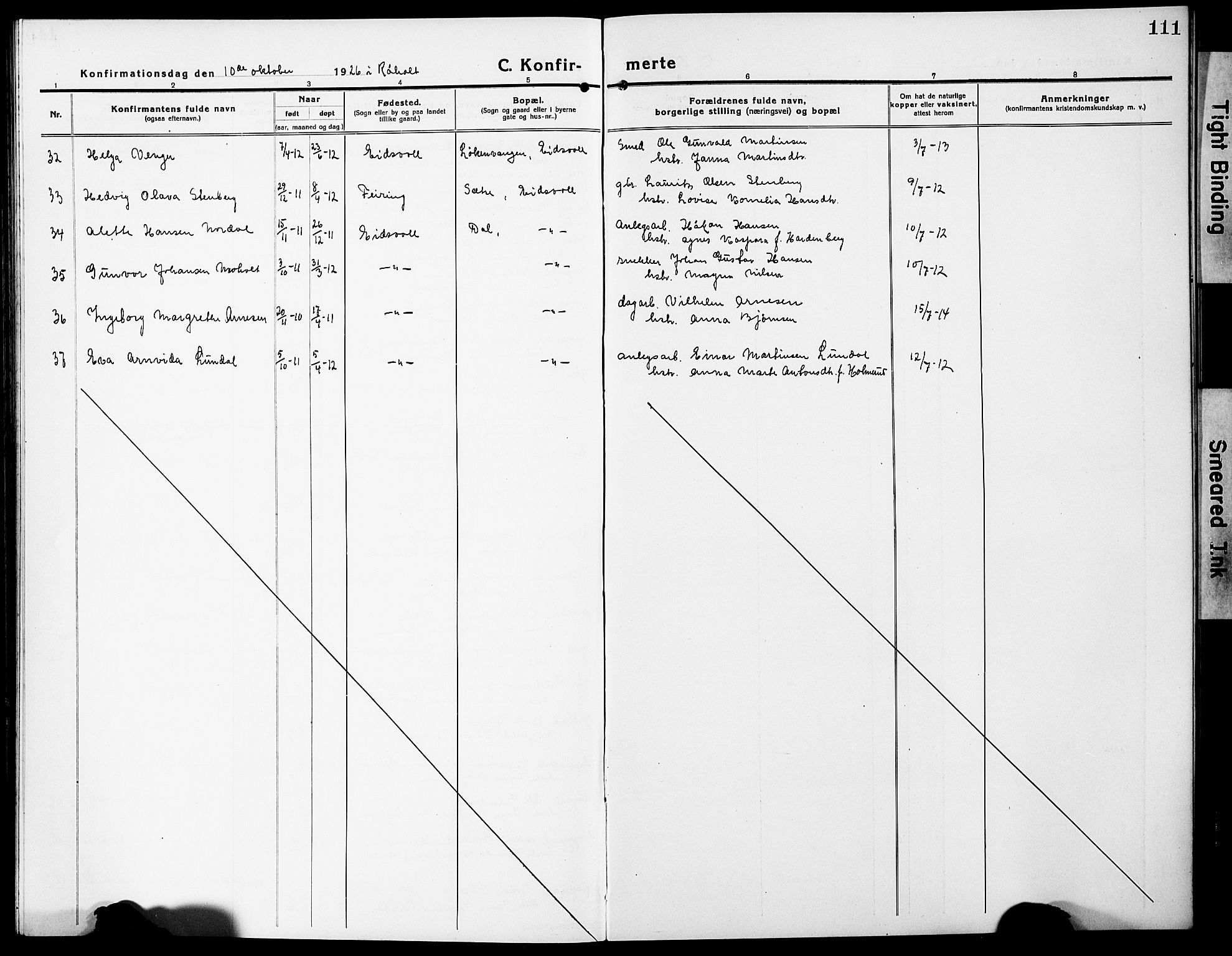 Eidsvoll prestekontor Kirkebøker, AV/SAO-A-10888/G/Ga/L0009: Parish register (copy) no. I 9, 1914-1927, p. 111