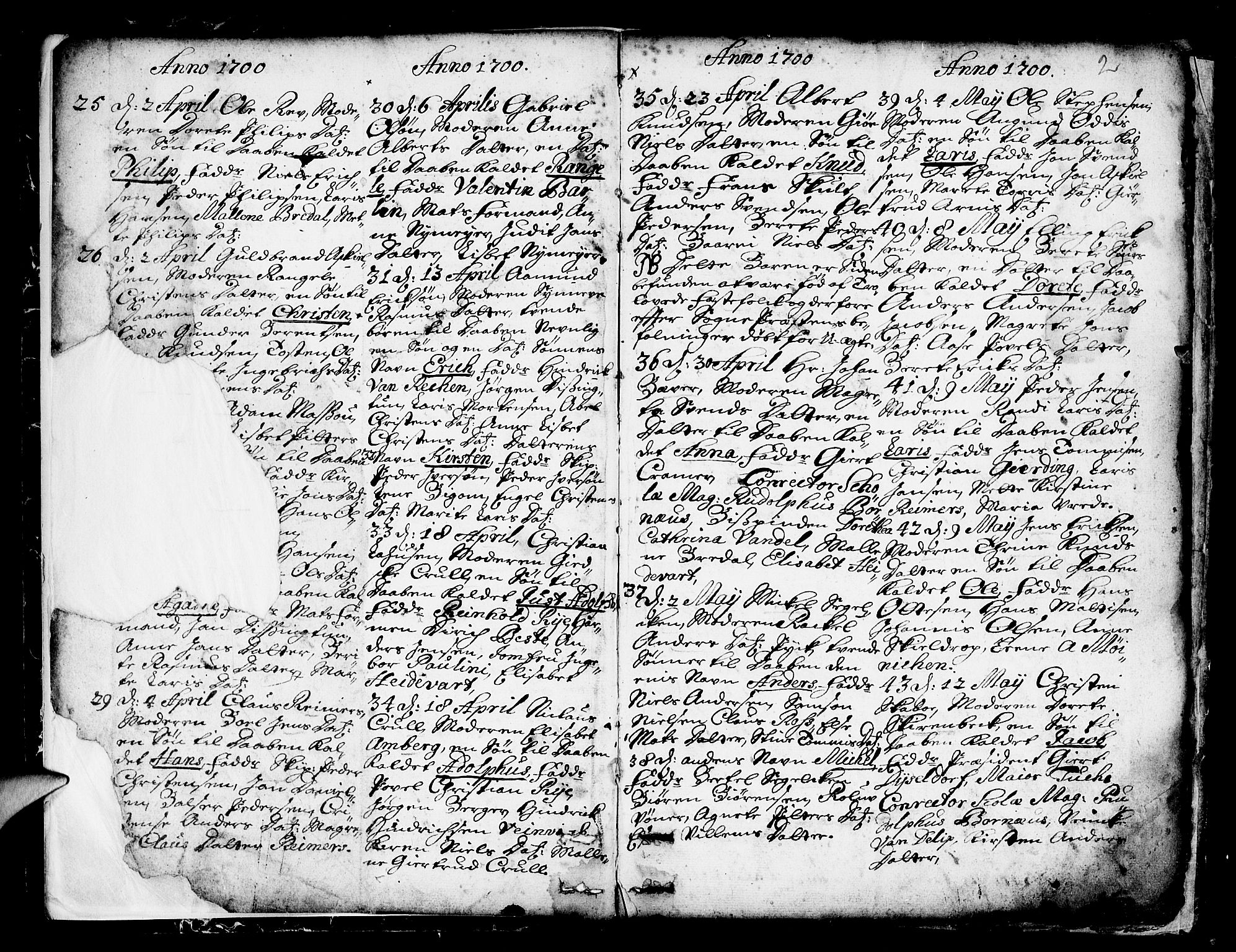 Nykirken Sokneprestembete, AV/SAB-A-77101/H/Haa/L0002: Parish register (official) no. A 2, 1700-1723, p. 2