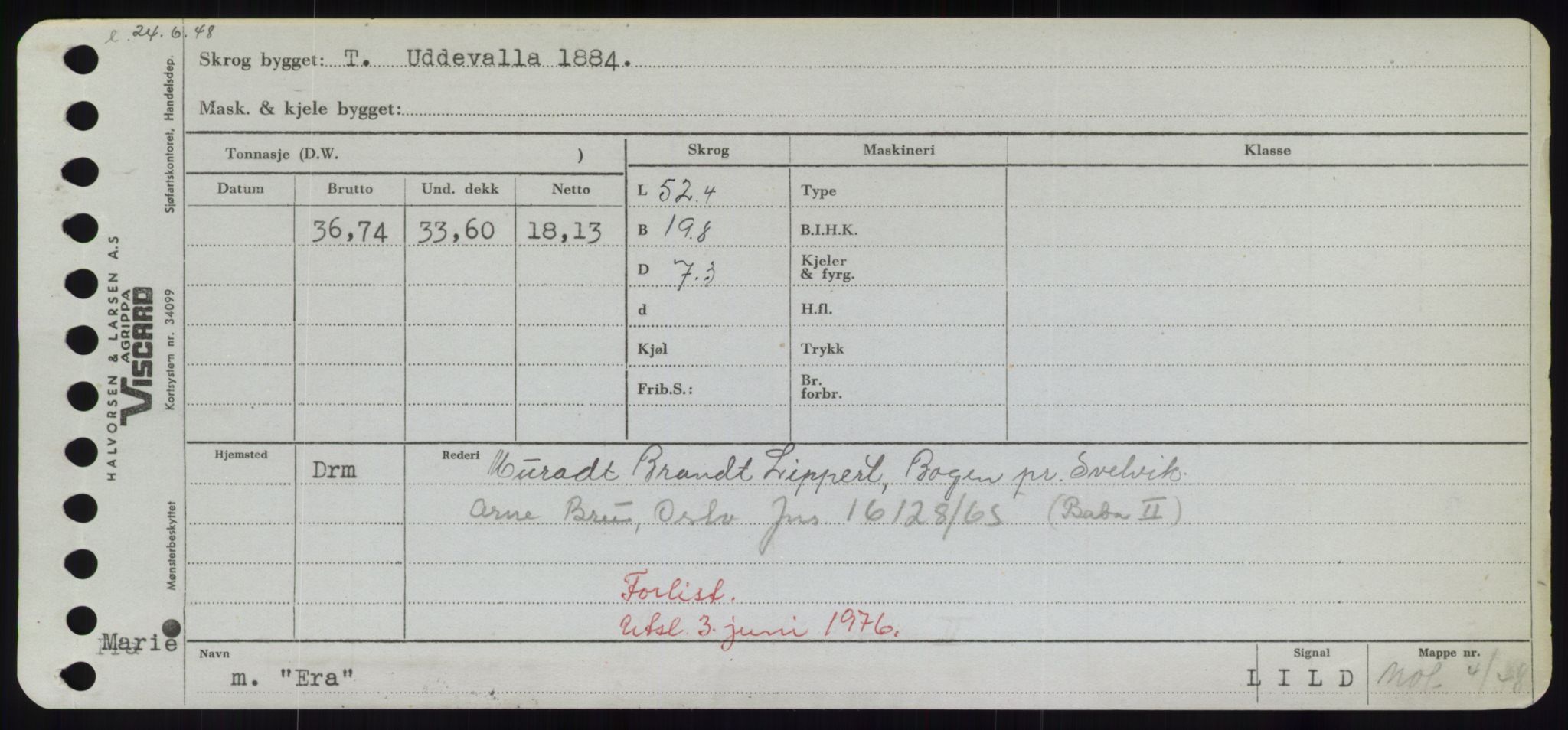 Sjøfartsdirektoratet med forløpere, Skipsmålingen, RA/S-1627/H/Hd/L0009: Fartøy, E, p. 463