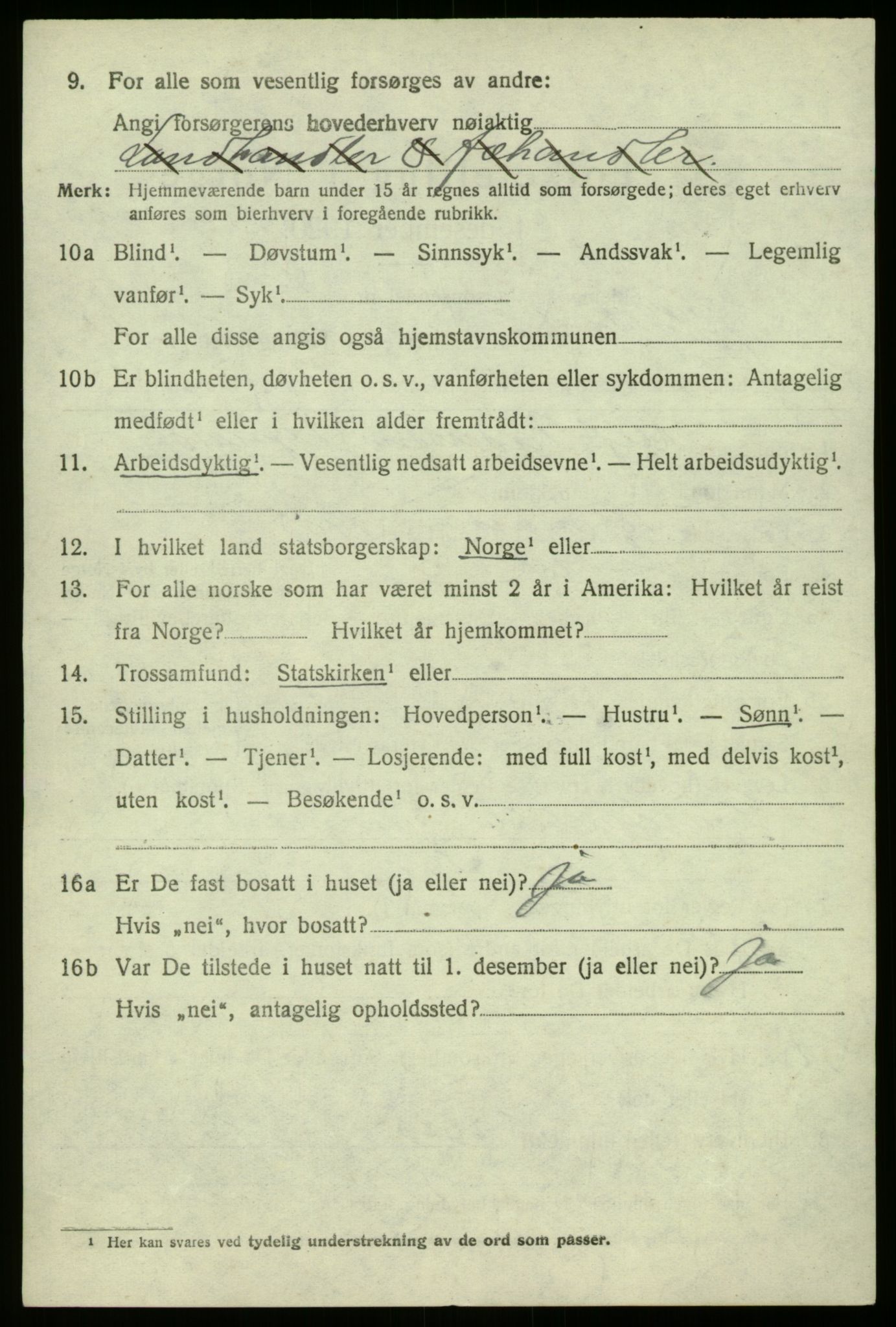 SAB, 1920 census for Hyllestad, 1920, p. 5101