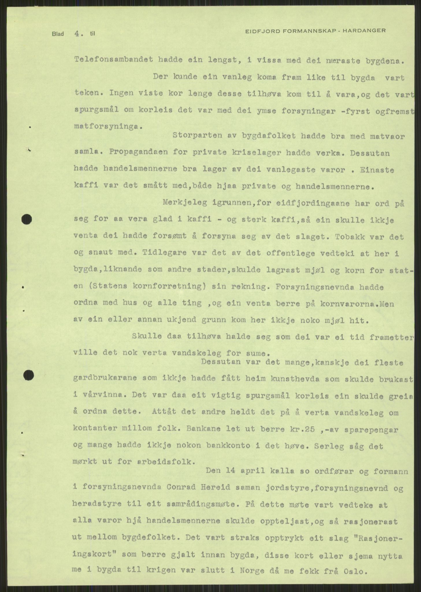 Forsvaret, Forsvarets krigshistoriske avdeling, AV/RA-RAFA-2017/Y/Ya/L0015: II-C-11-31 - Fylkesmenn.  Rapporter om krigsbegivenhetene 1940., 1940, p. 244