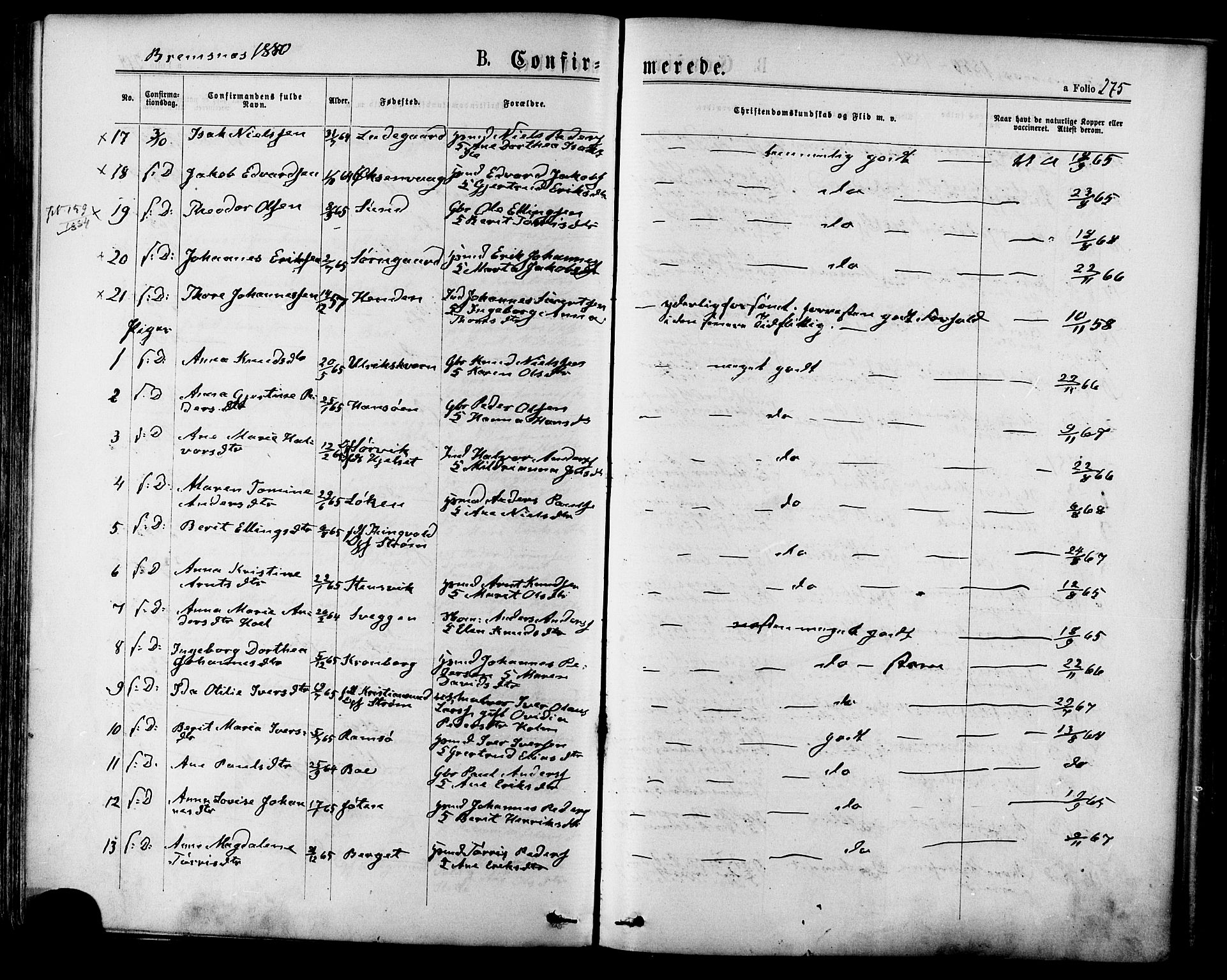 Ministerialprotokoller, klokkerbøker og fødselsregistre - Møre og Romsdal, SAT/A-1454/568/L0806: Parish register (official) no. 568A12 /3, 1878-1884, p. 275