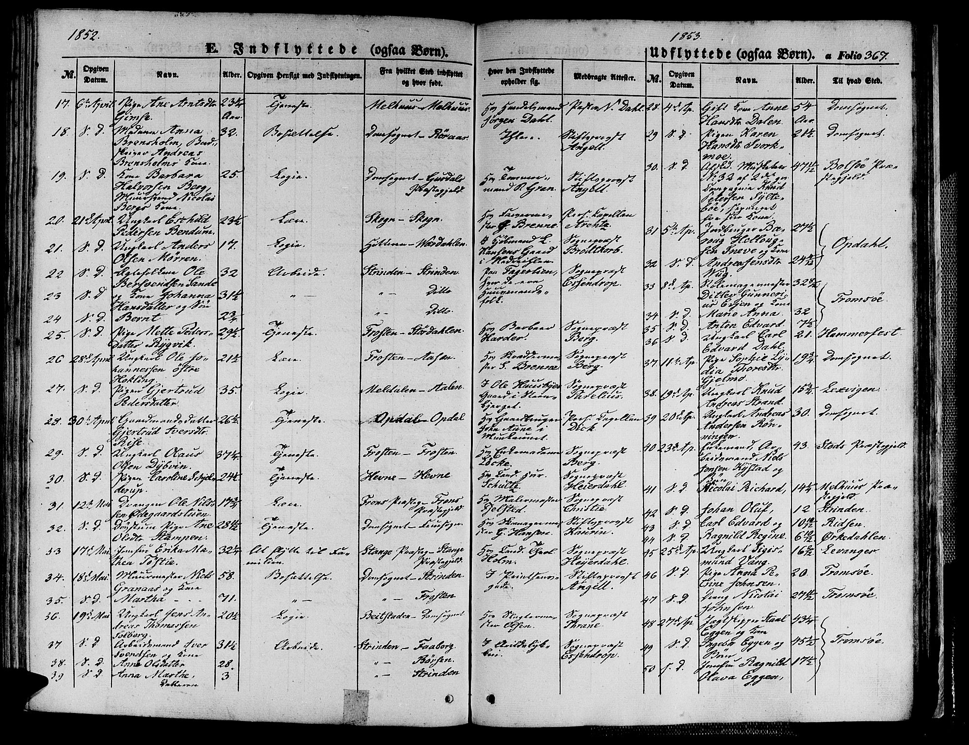 Ministerialprotokoller, klokkerbøker og fødselsregistre - Sør-Trøndelag, SAT/A-1456/602/L0137: Parish register (copy) no. 602C05, 1846-1856, p. 367