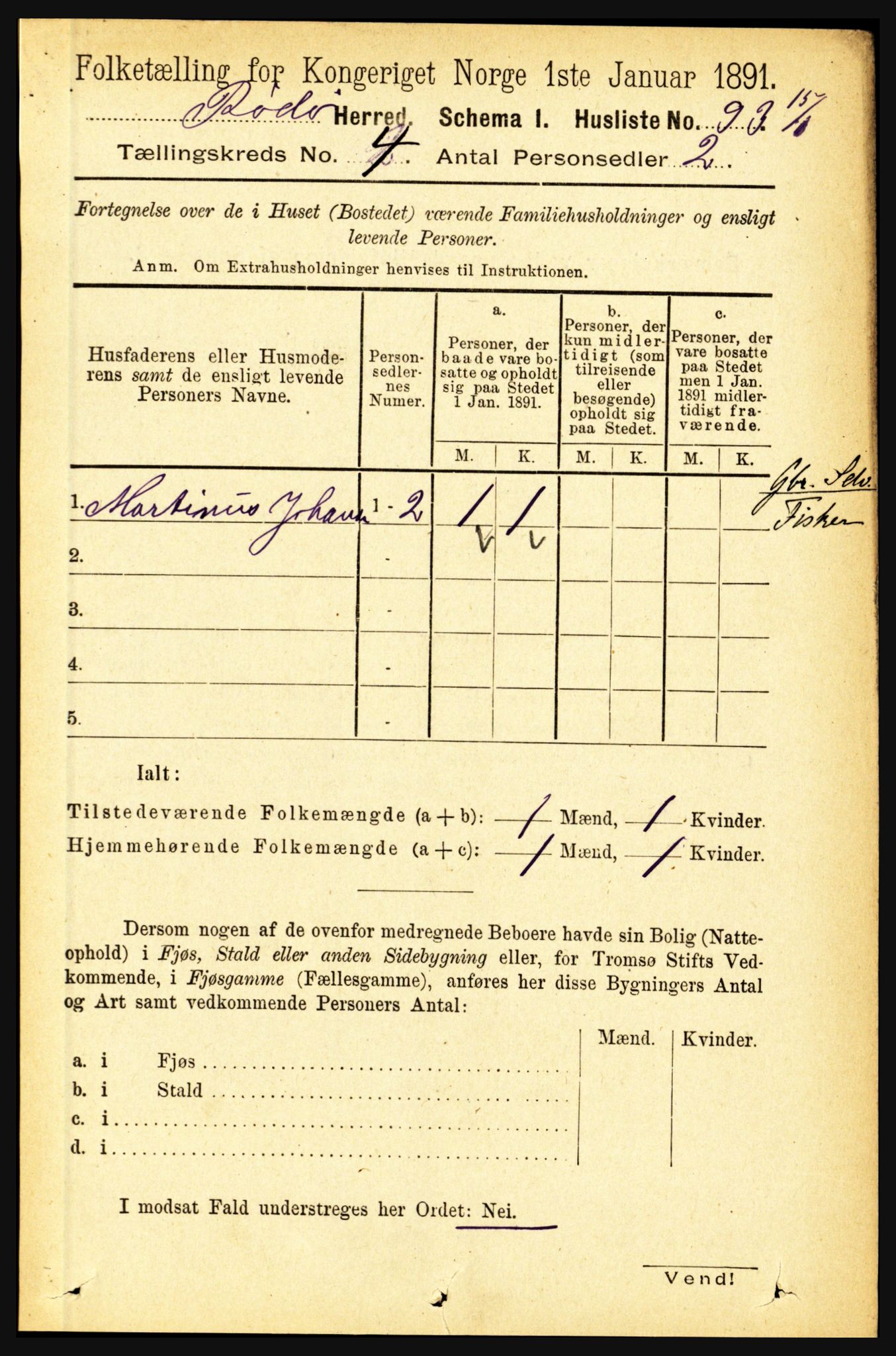 RA, 1891 census for 1836 Rødøy, 1891, p. 1578