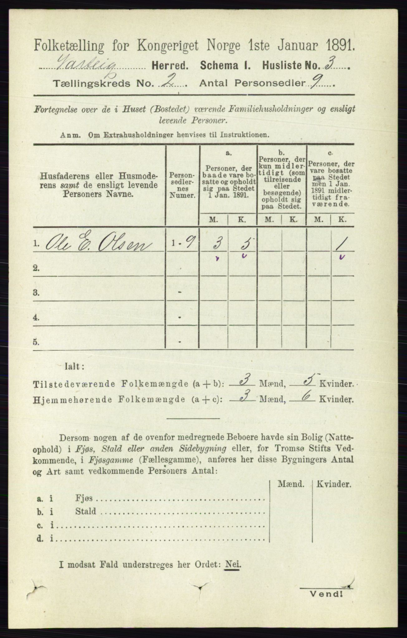 RA, 1891 census for 0114 Varteig, 1891, p. 486