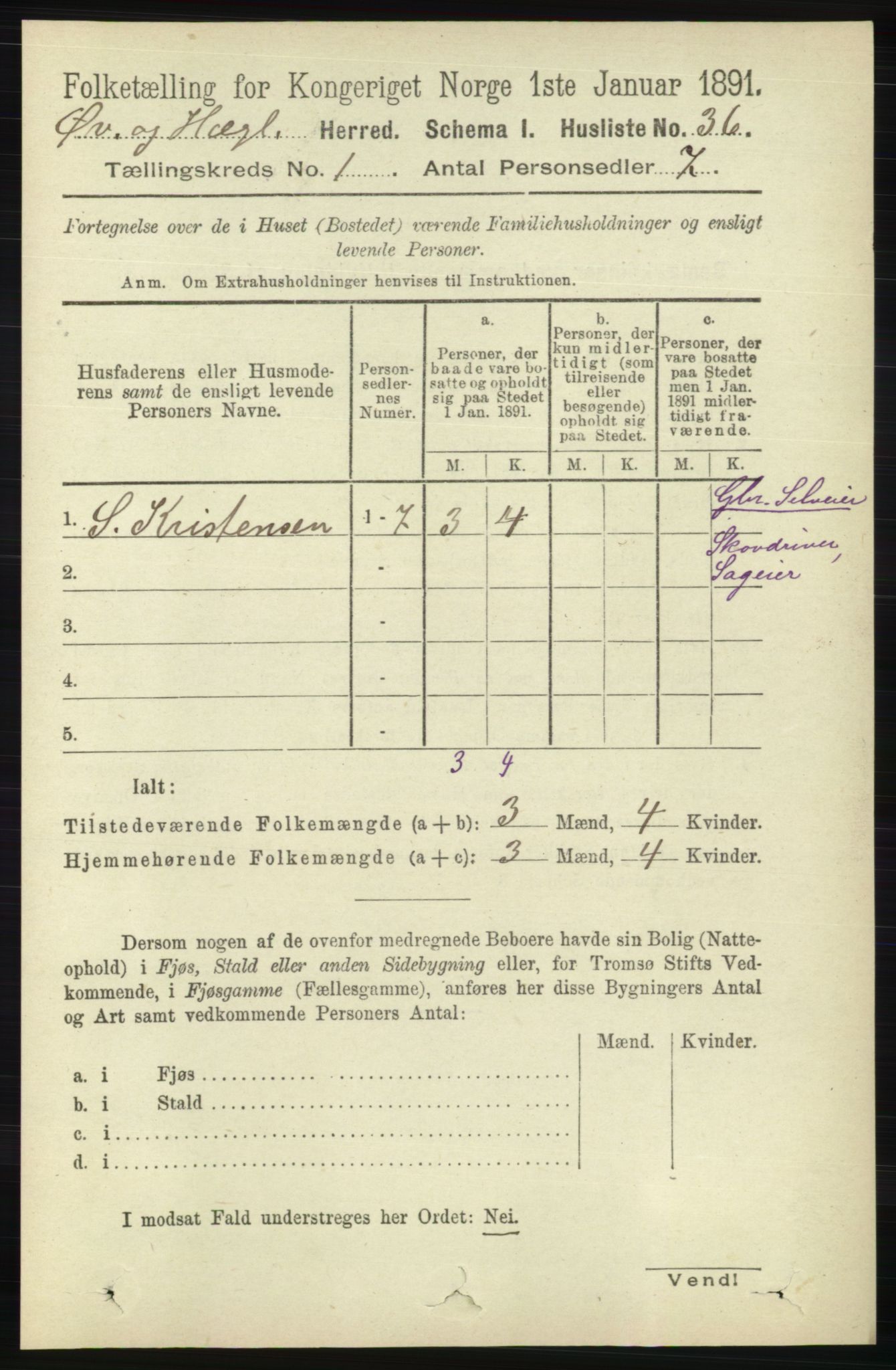 RA, 1891 census for 1016 Øvrebø og Hægeland, 1891, p. 63