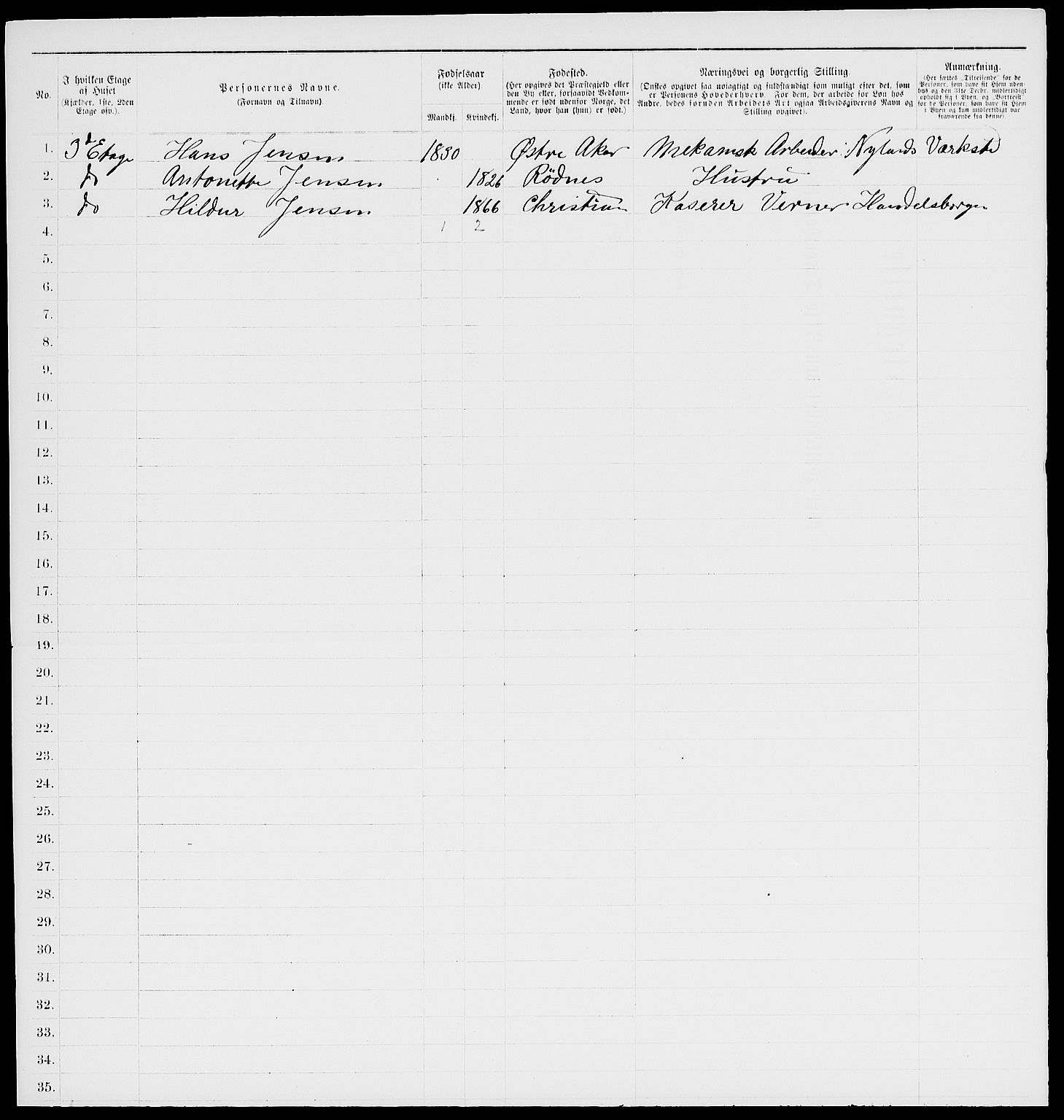 RA, 1885 census for 0301 Kristiania, 1885, p. 7909