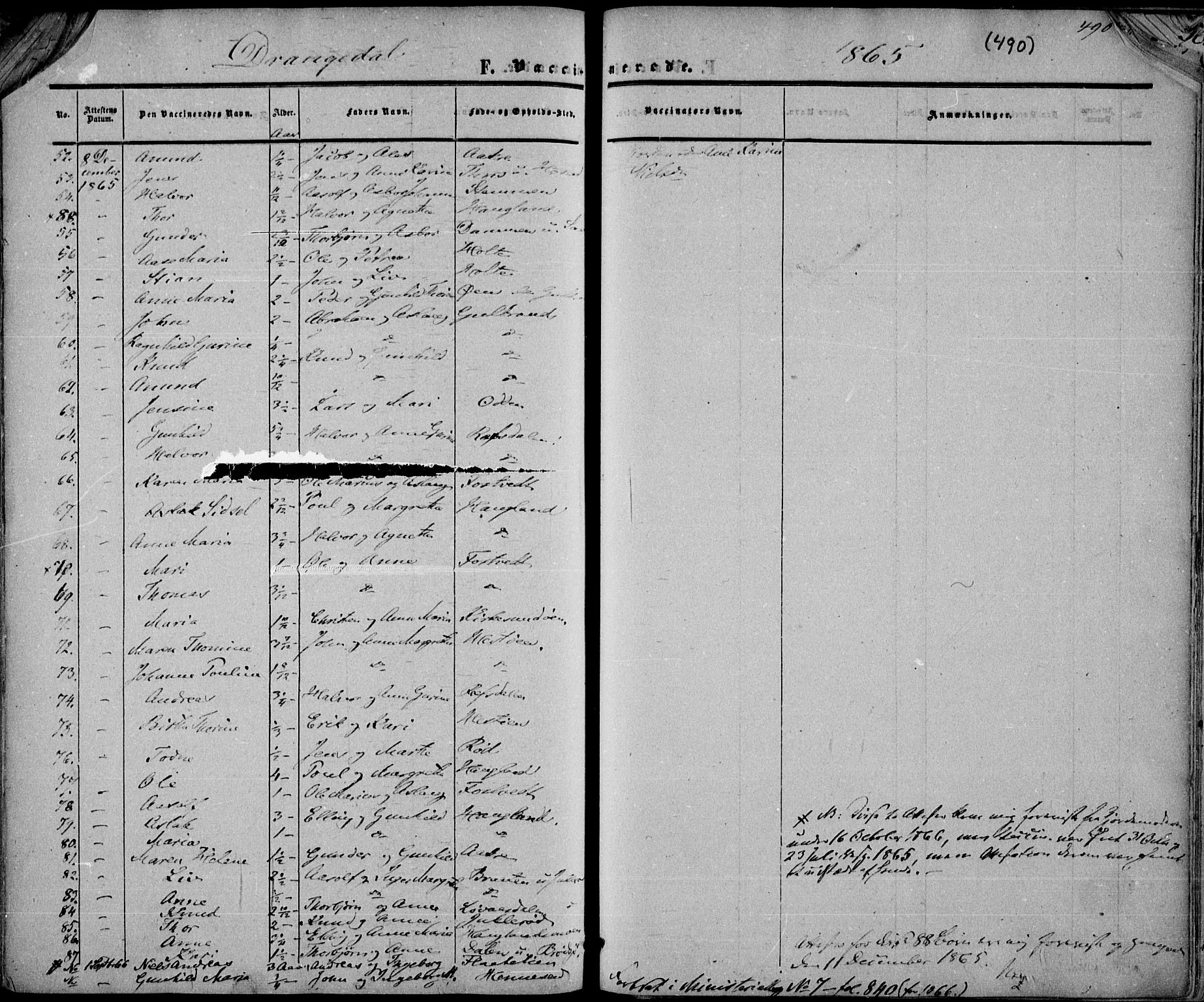 Drangedal kirkebøker, AV/SAKO-A-258/F/Fa/L0008: Parish register (official) no. 8, 1857-1871, p. 490