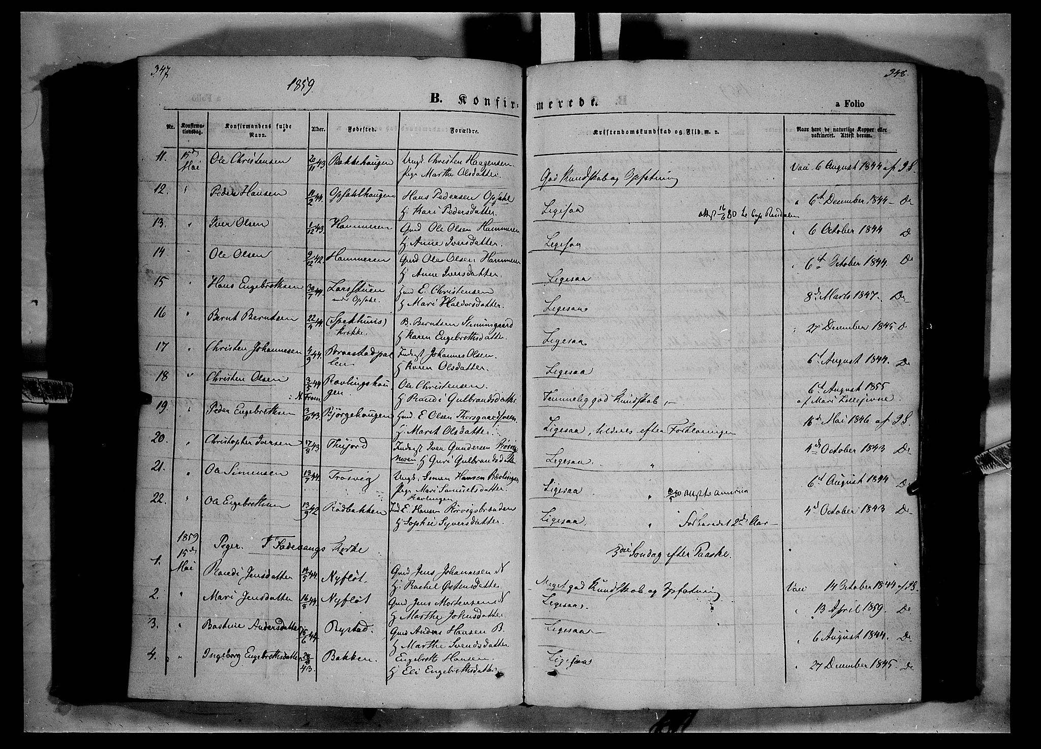 Ringebu prestekontor, SAH/PREST-082/H/Ha/Haa/L0006: Parish register (official) no. 6, 1848-1859, p. 347-348