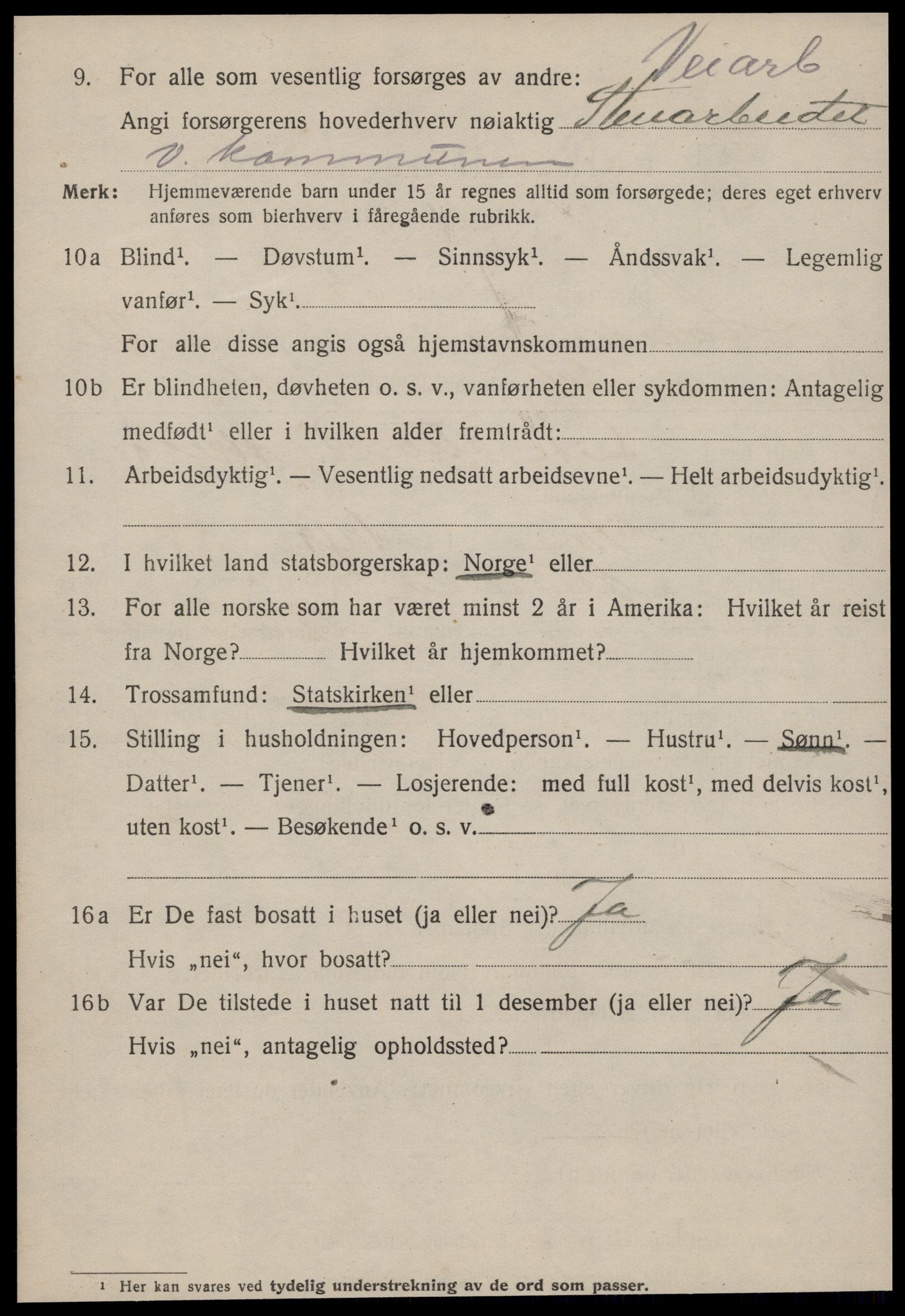 SAT, 1920 census for Ålesund, 1920, p. 19999