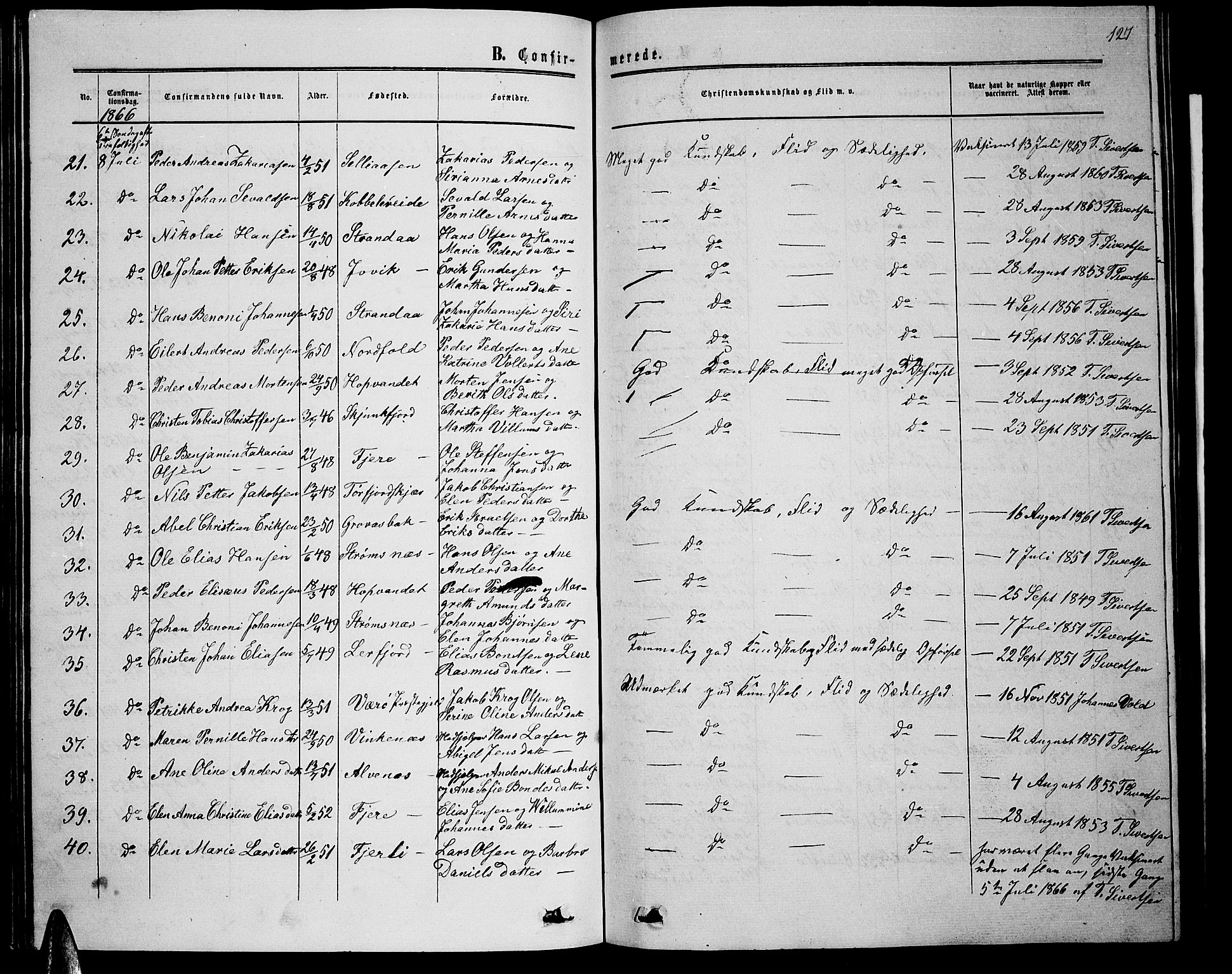 Ministerialprotokoller, klokkerbøker og fødselsregistre - Nordland, AV/SAT-A-1459/853/L0775: Parish register (copy) no. 853C03, 1859-1877, p. 127