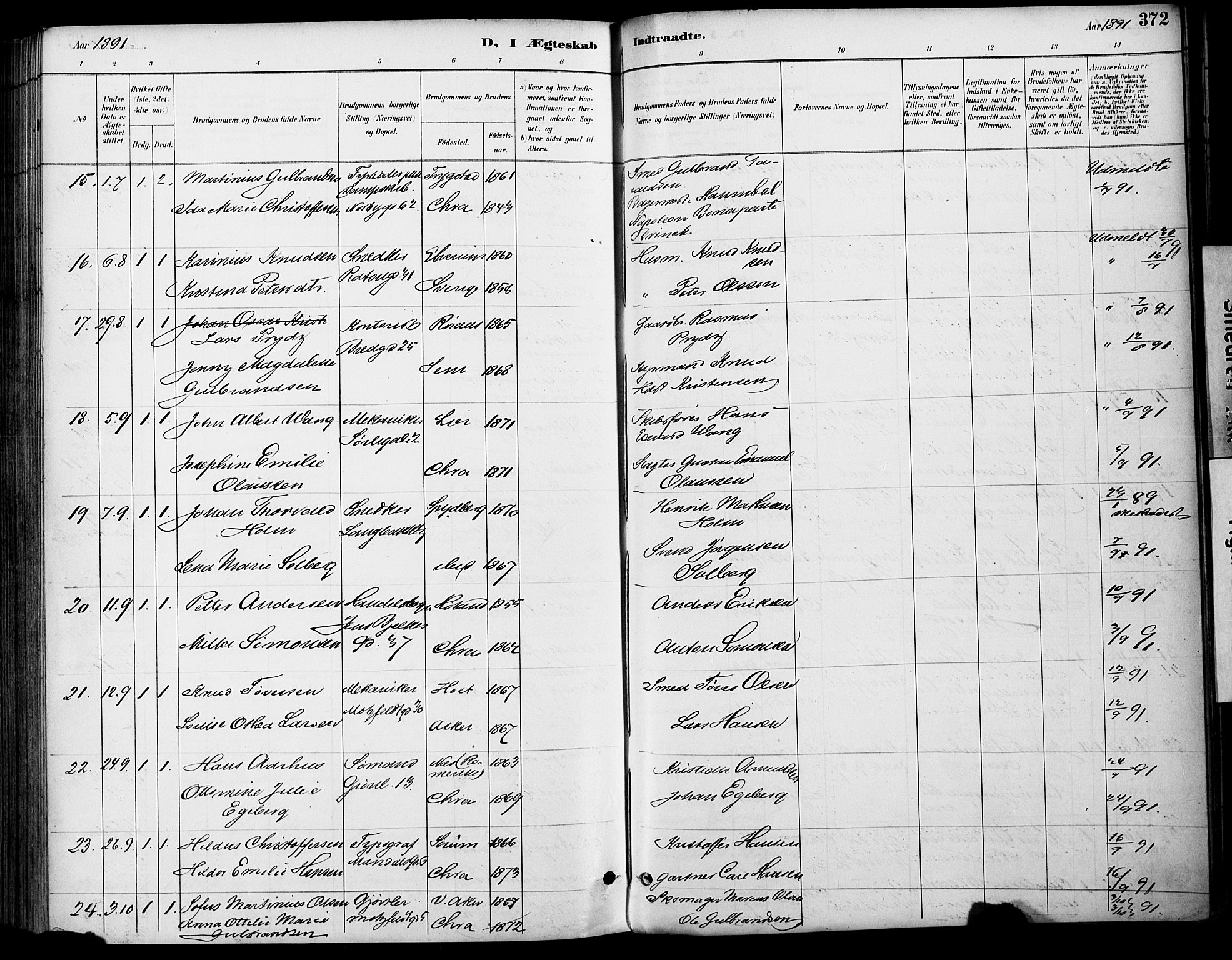 Grønland prestekontor Kirkebøker, AV/SAO-A-10848/F/Fa/L0013: Parish register (official) no. 13, 1887-1906, p. 372