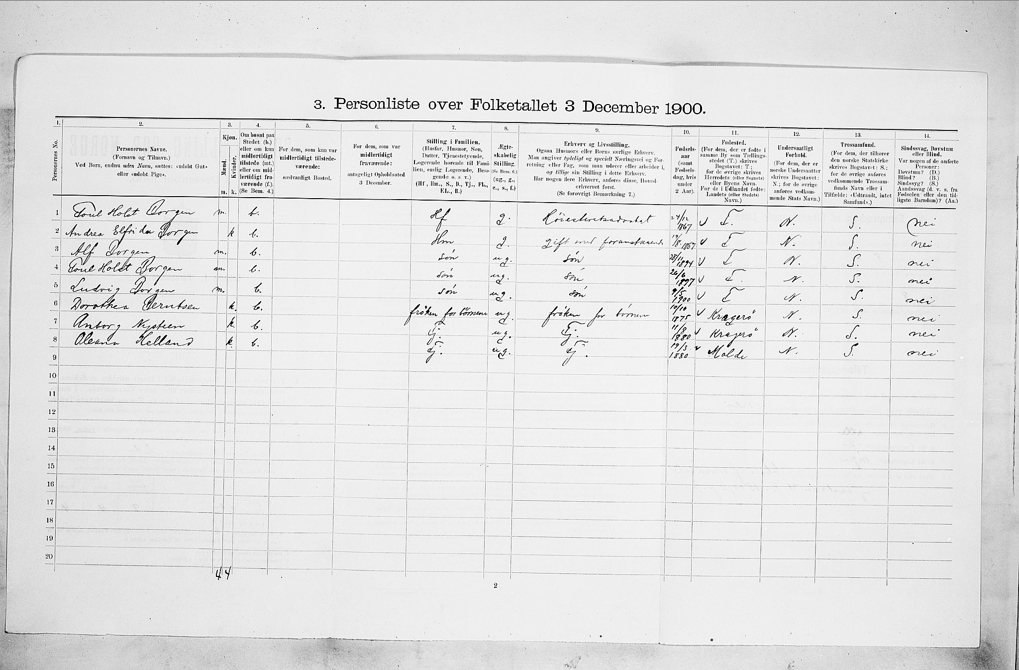 SAO, 1900 census for Kristiania, 1900, p. 38838