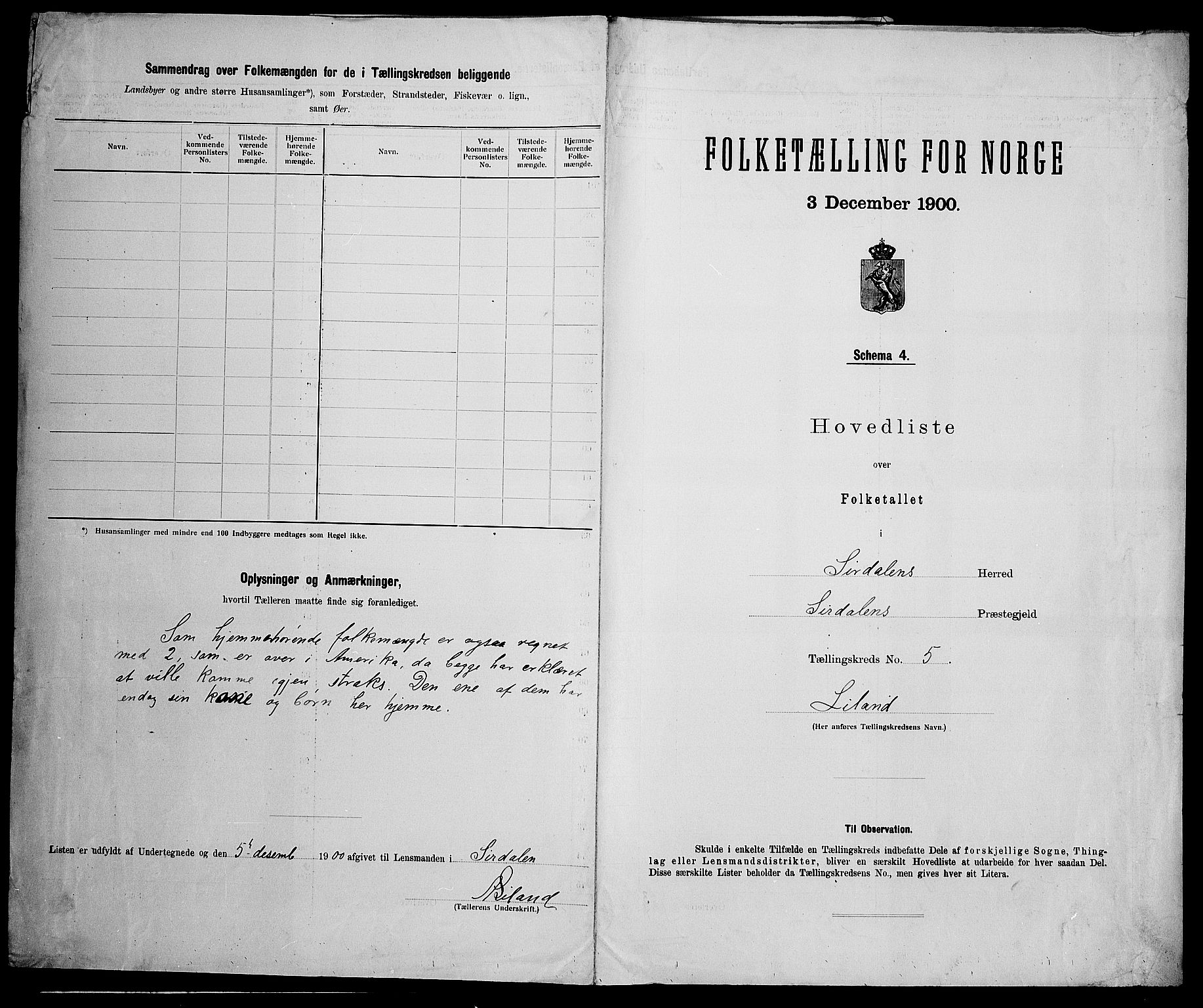 SAK, 1900 census for Sirdal, 1900, p. 26