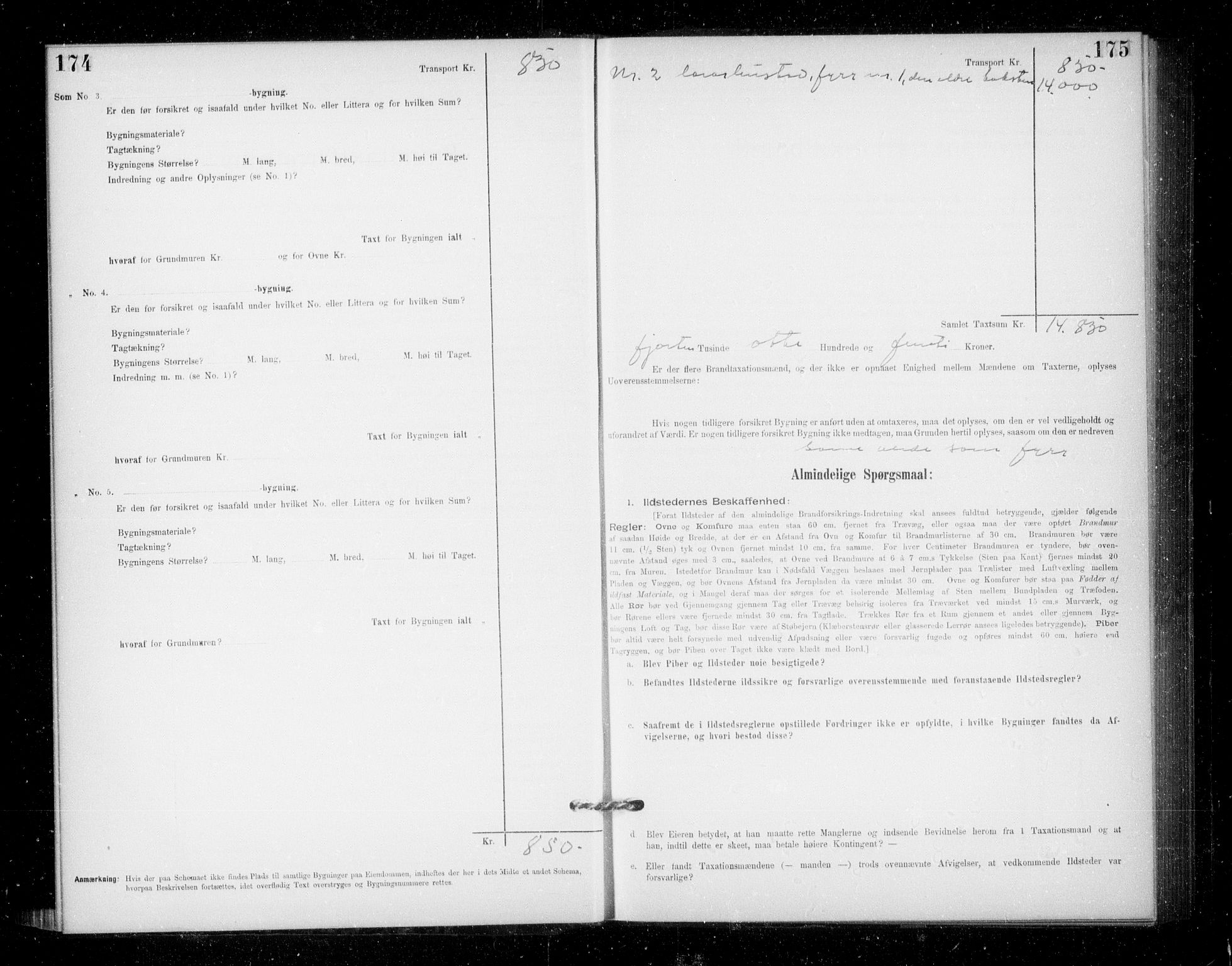 Lensmannen i Jondal, AV/SAB-A-33101/0012/L0005: Branntakstprotokoll, skjematakst, 1894-1951, p. 174-175