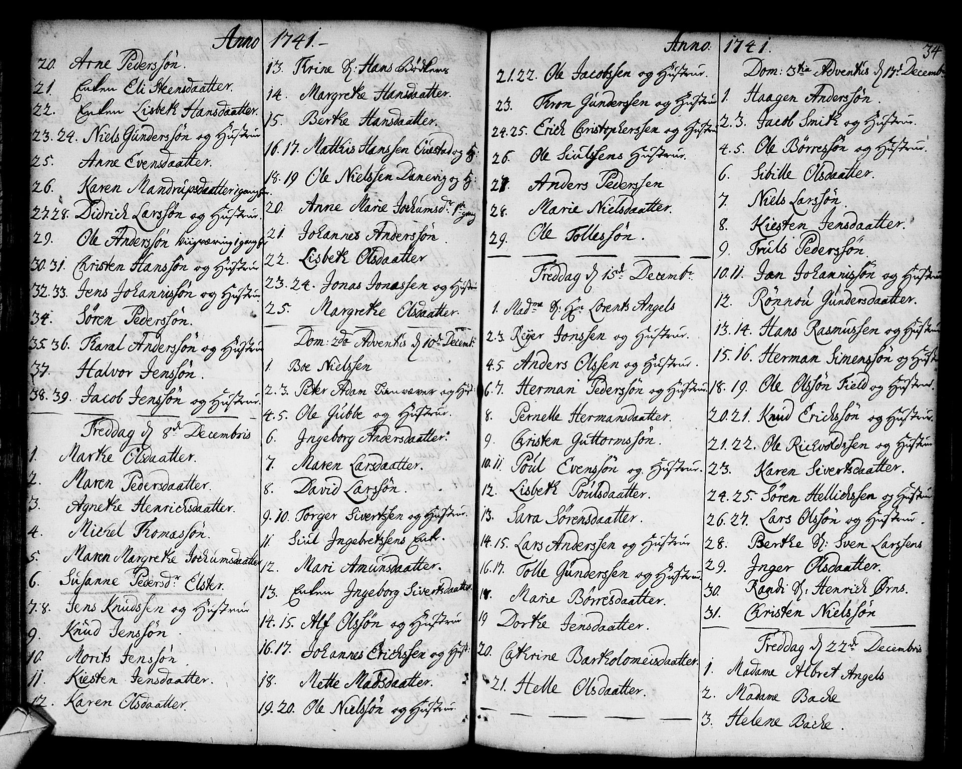 Strømsø kirkebøker, SAKO/A-246/F/Fa/L0006: Parish register (official) no. I 6, 1740-1747, p. 34