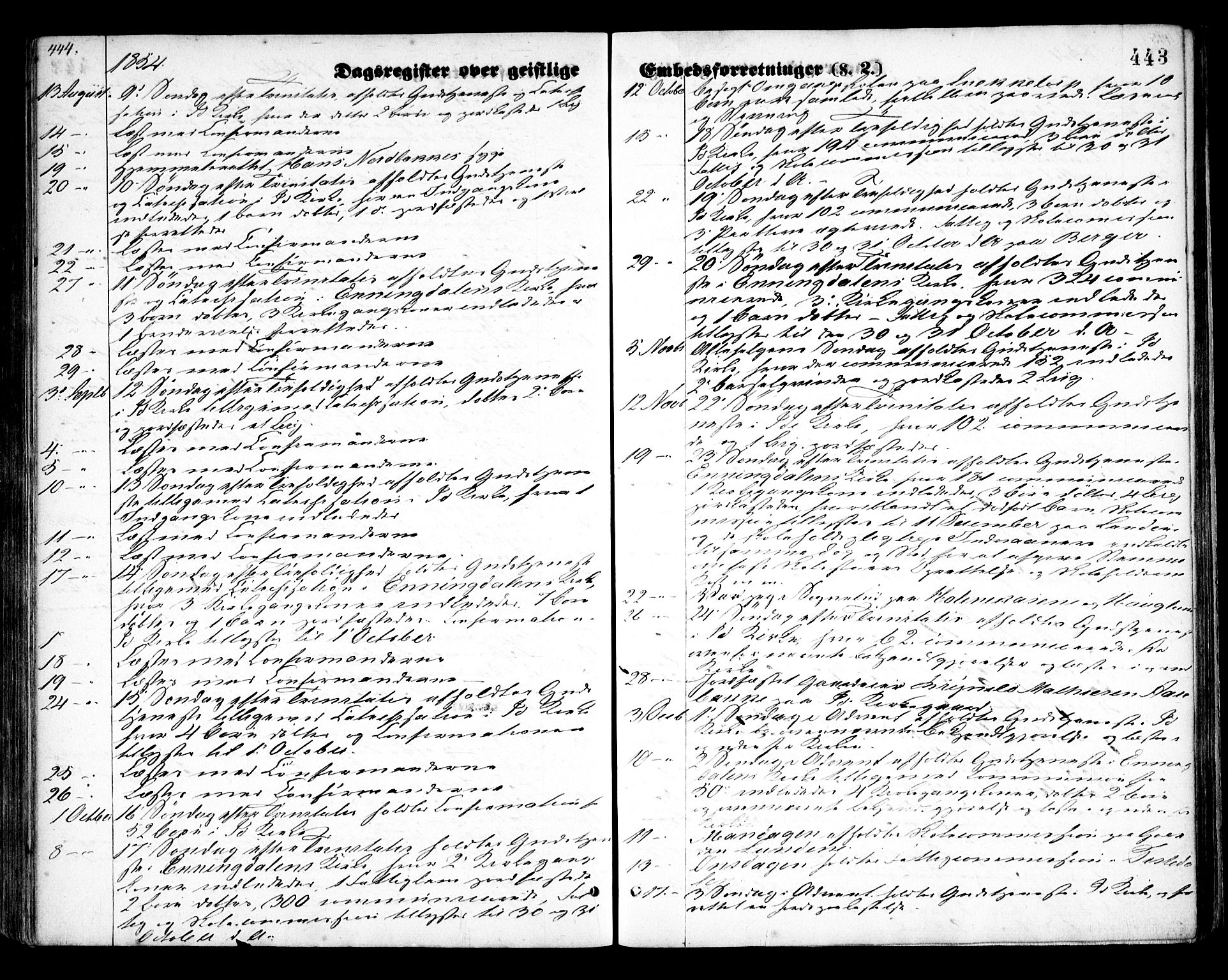 Idd prestekontor Kirkebøker, SAO/A-10911/F/Fc/L0004b: Parish register (official) no. III 4B, 1848-1860, p. 443