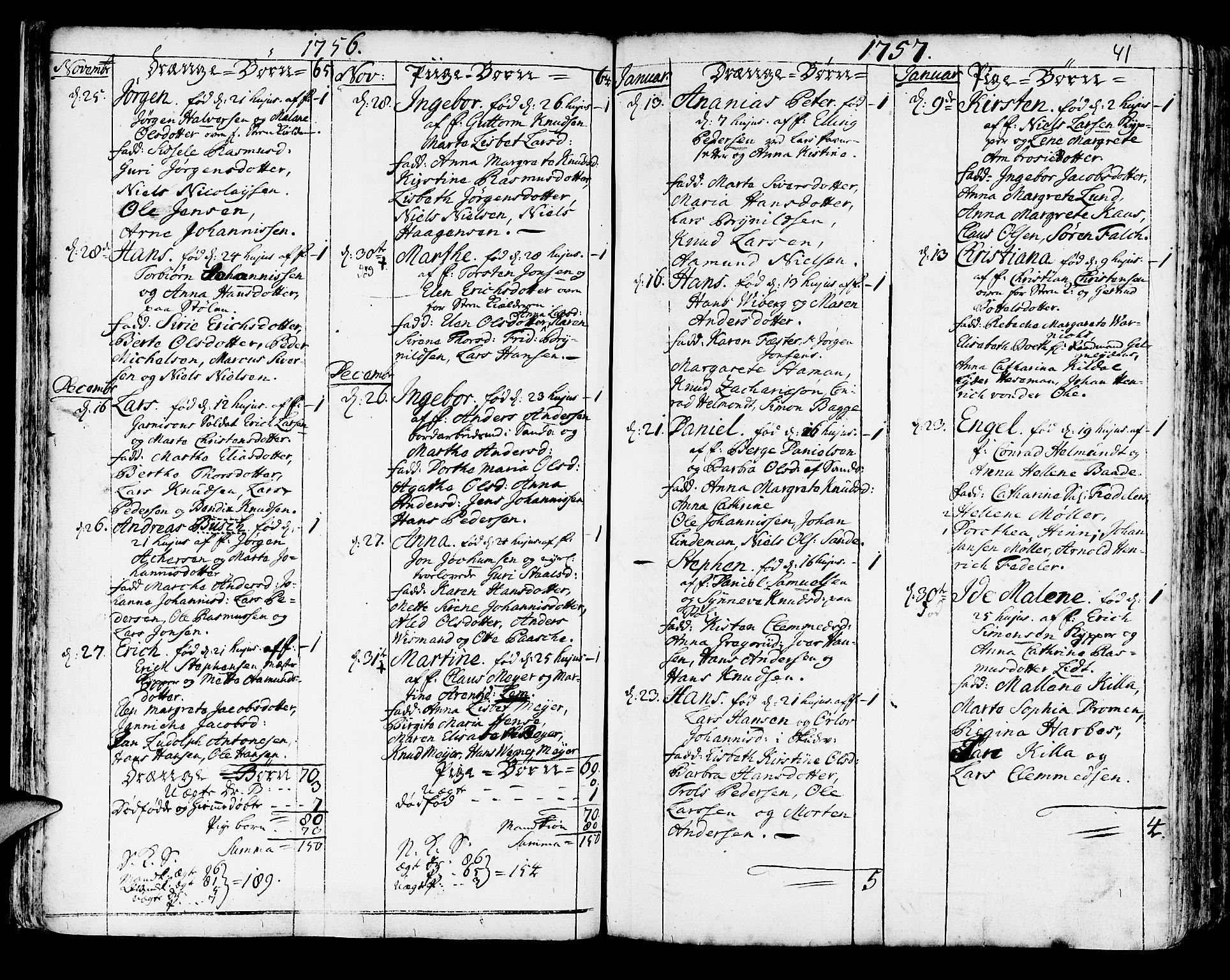 Korskirken sokneprestembete, SAB/A-76101/H/Haa/L0005: Parish register (official) no. A 5, 1751-1789, p. 41