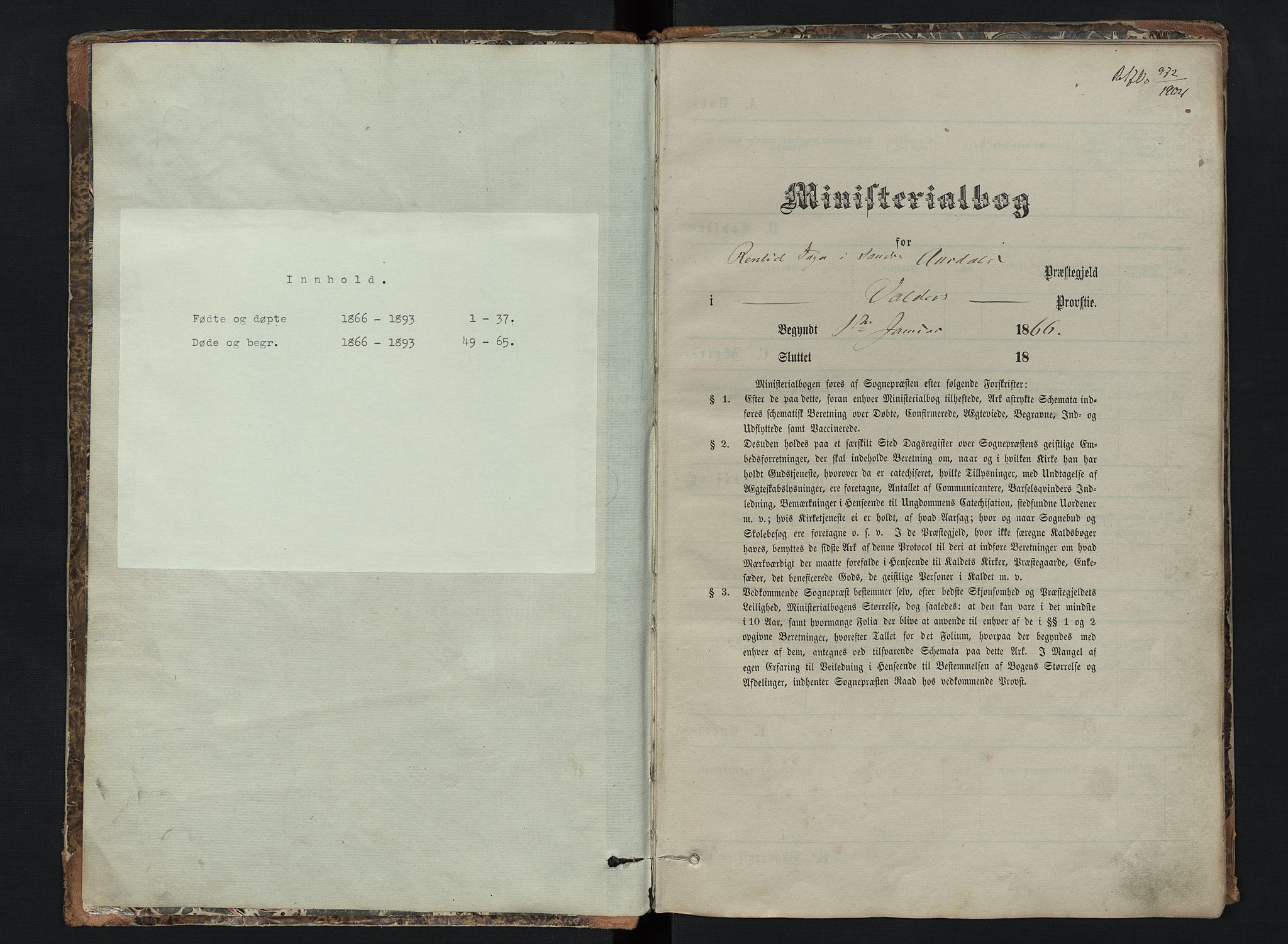 Sør-Aurdal prestekontor, SAH/PREST-128/H/Ha/Hab/L0006: Parish register (copy) no. 6, 1866-1893