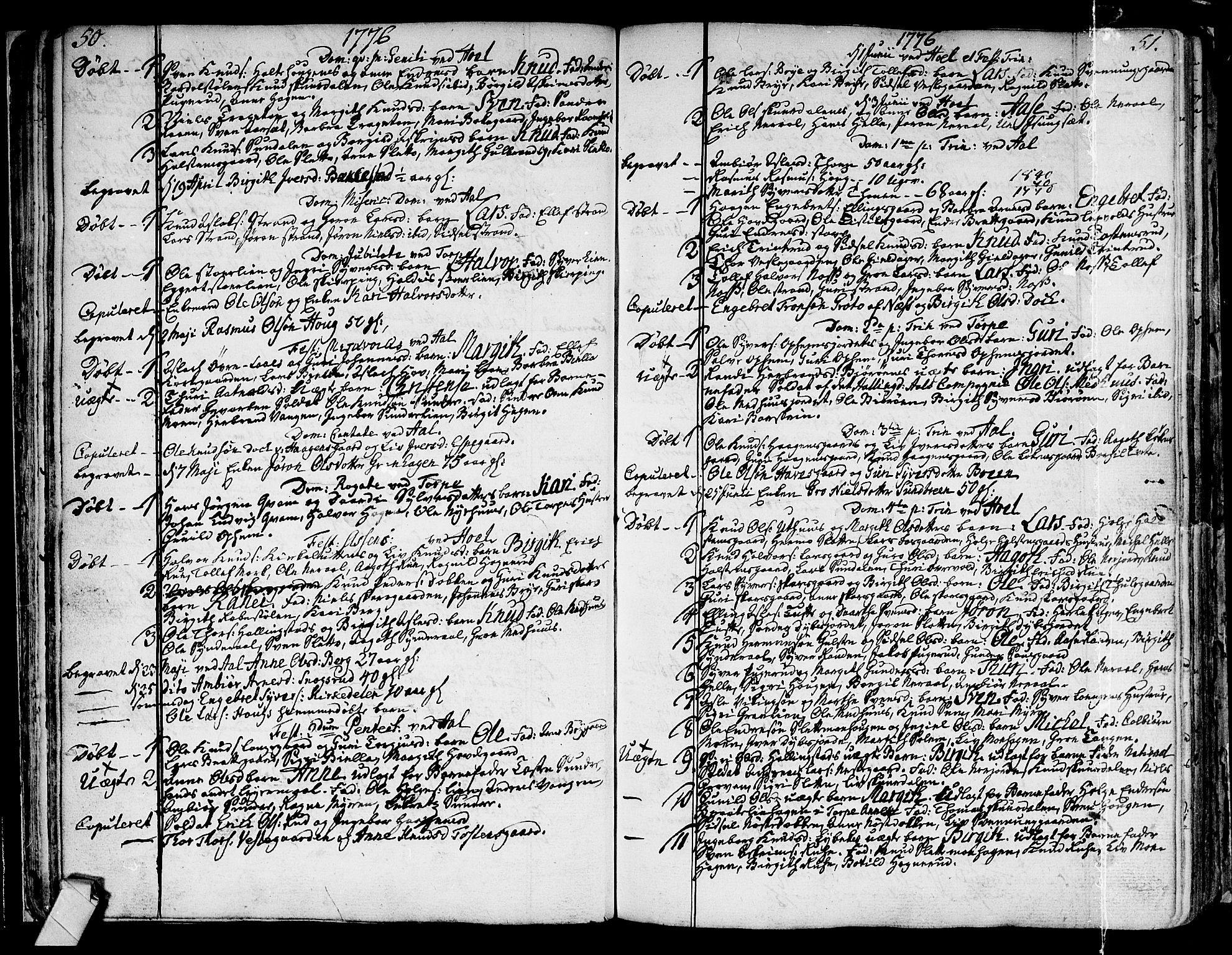 Ål kirkebøker, SAKO/A-249/F/Fa/L0002: Parish register (official) no. I 2, 1771-1806, p. 50-51