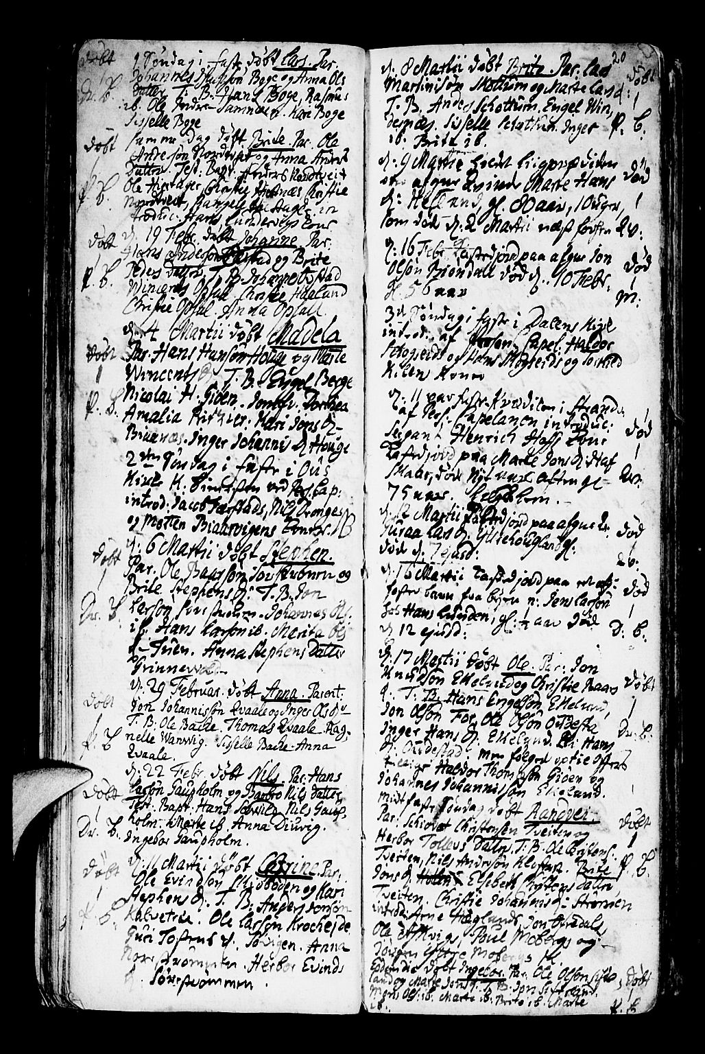 Os sokneprestembete, AV/SAB-A-99929: Parish register (official) no. A 9, 1766-1779, p. 20