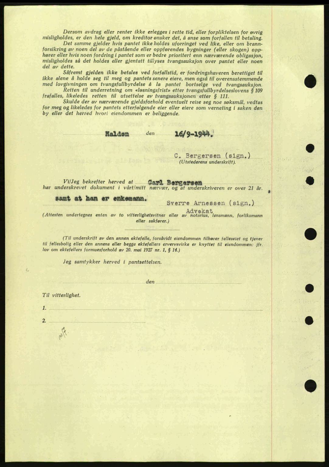 Idd og Marker sorenskriveri, AV/SAO-A-10283/G/Gb/Gbc/L0002: Mortgage book no. B4-9a, 1939-1945, Diary no: : 912/1944