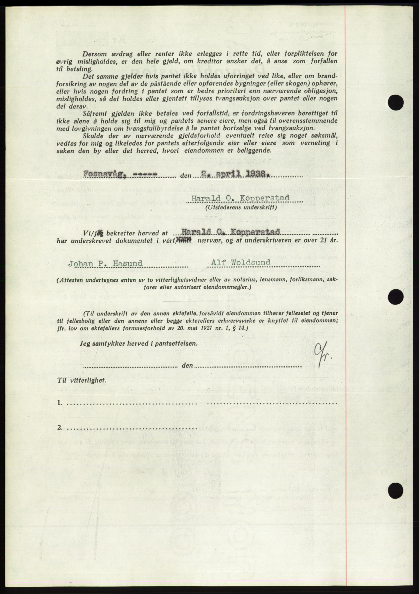 Søre Sunnmøre sorenskriveri, AV/SAT-A-4122/1/2/2C/L0065: Mortgage book no. 59, 1938-1938, Diary no: : 599/1938