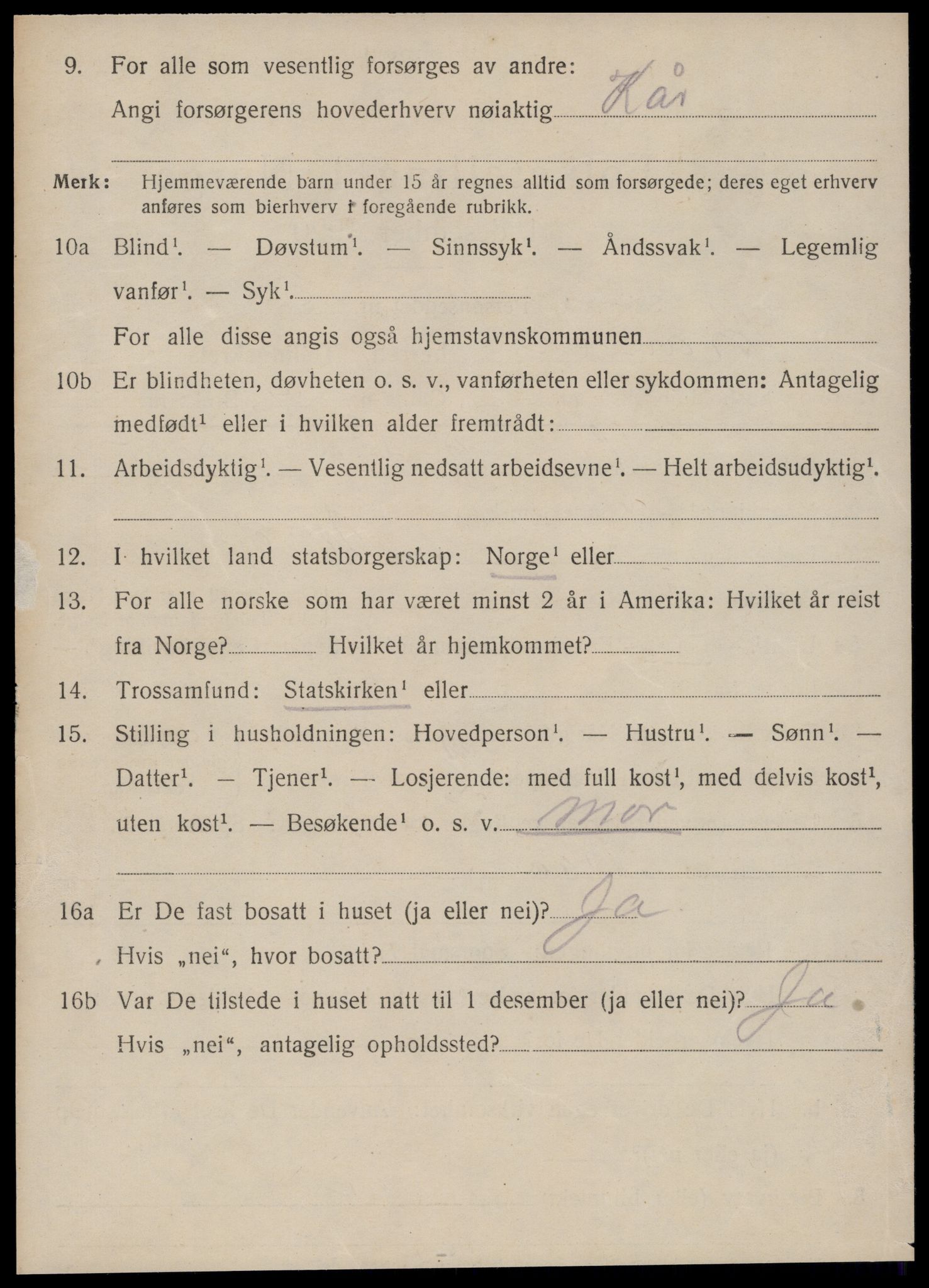 SAT, 1920 census for Stranda, 1920, p. 1588