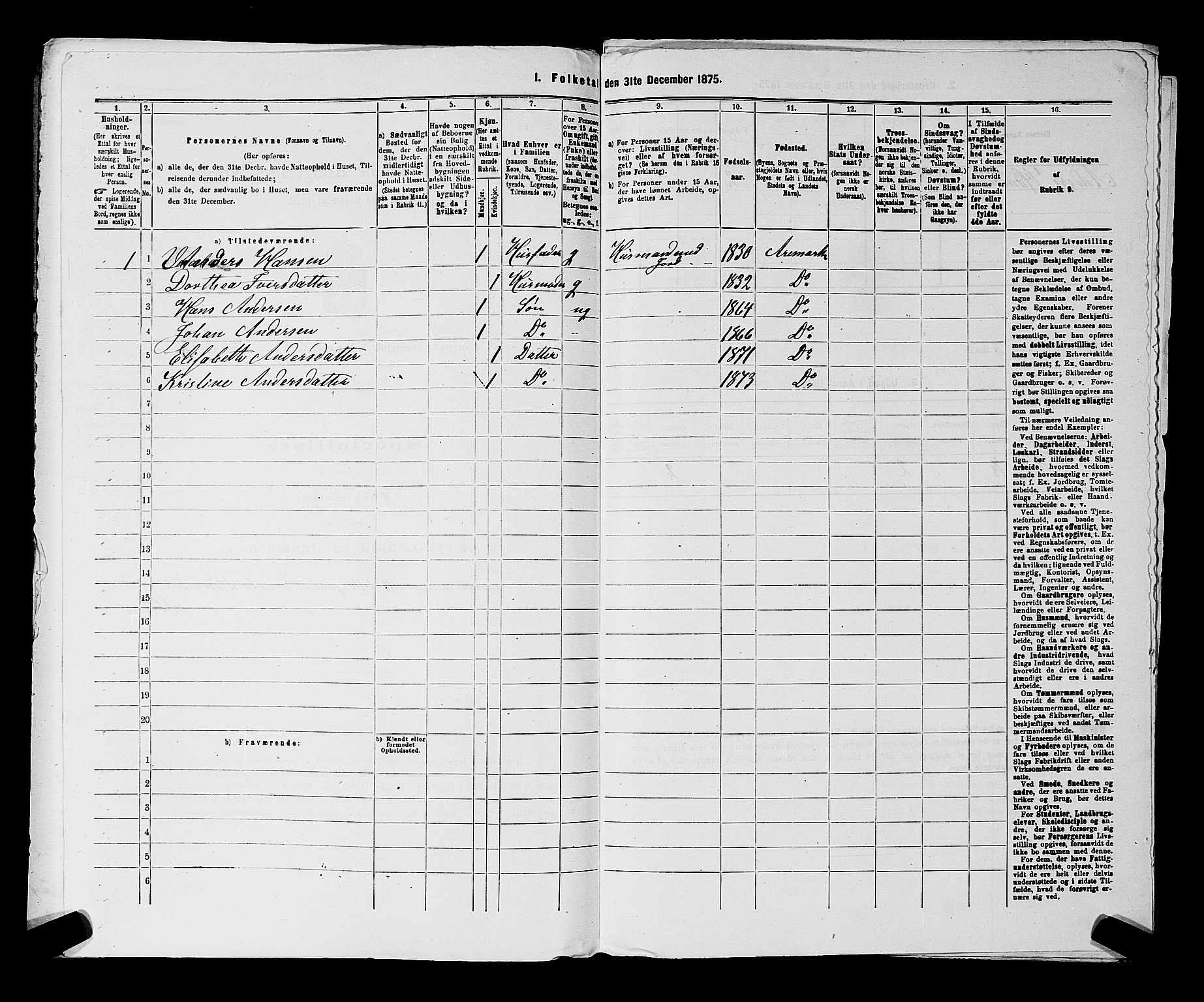 RA, 1875 census for 0118P Aremark, 1875, p. 812