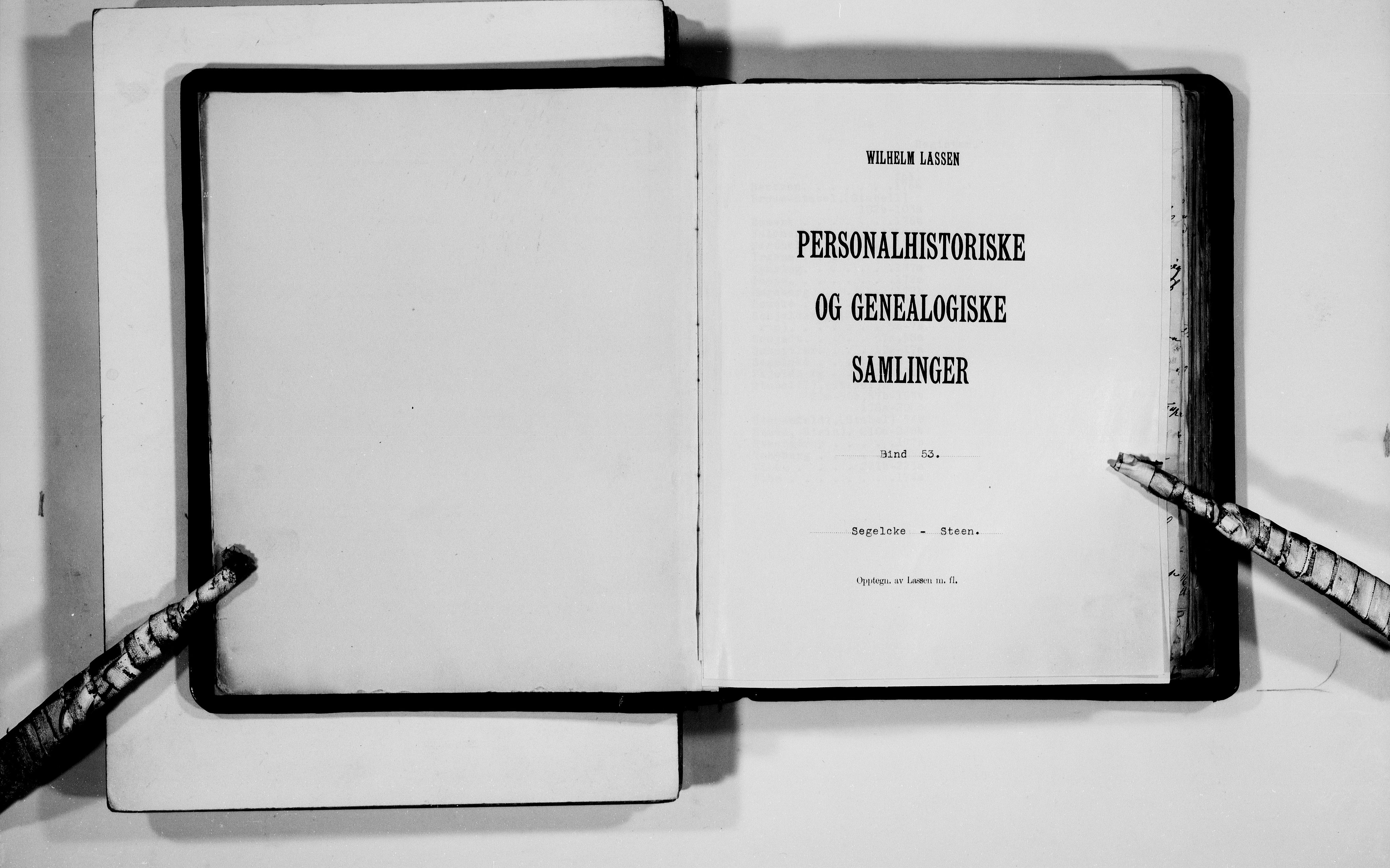 Lassens samlinger, AV/RA-PA-0051/F/Fb/L0053: Personalhistoriske og genealogiske opptegnelser: Segelcke - Steen, 1500-1907, p. 2