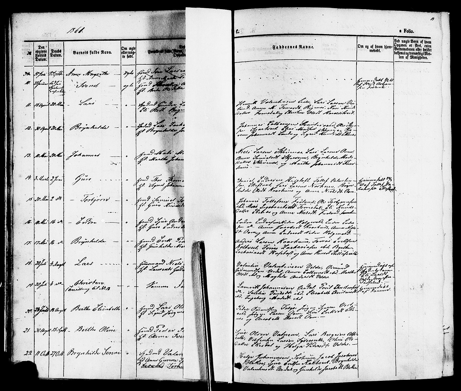 Skjold sokneprestkontor, AV/SAST-A-101847/H/Ha/Haa/L0007: Parish register (official) no. A 7, 1857-1882, p. 13