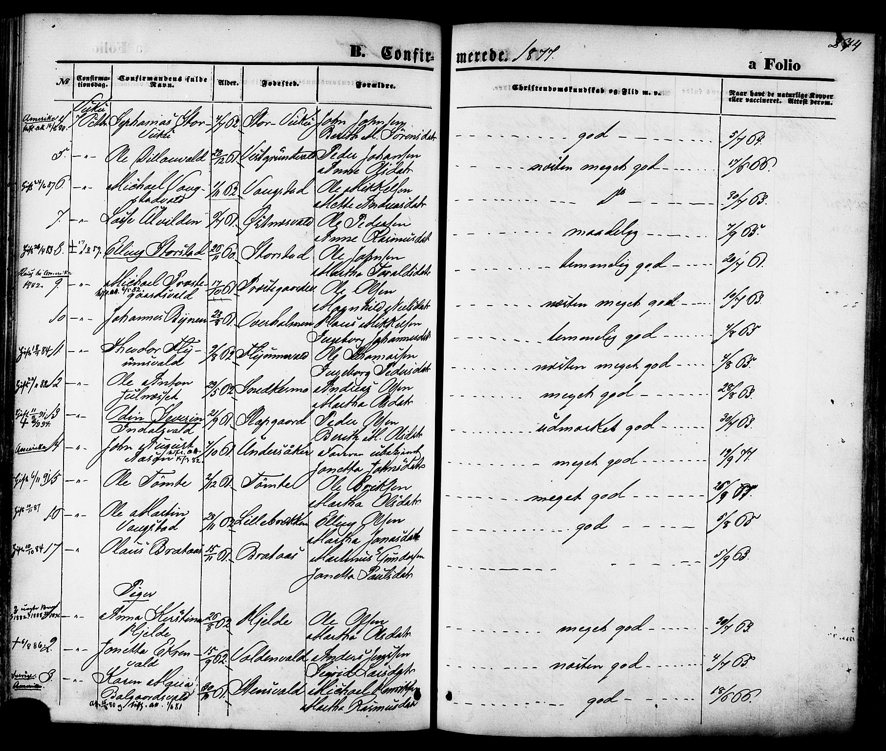 Ministerialprotokoller, klokkerbøker og fødselsregistre - Nord-Trøndelag, AV/SAT-A-1458/723/L0242: Parish register (official) no. 723A11, 1870-1880, p. 274