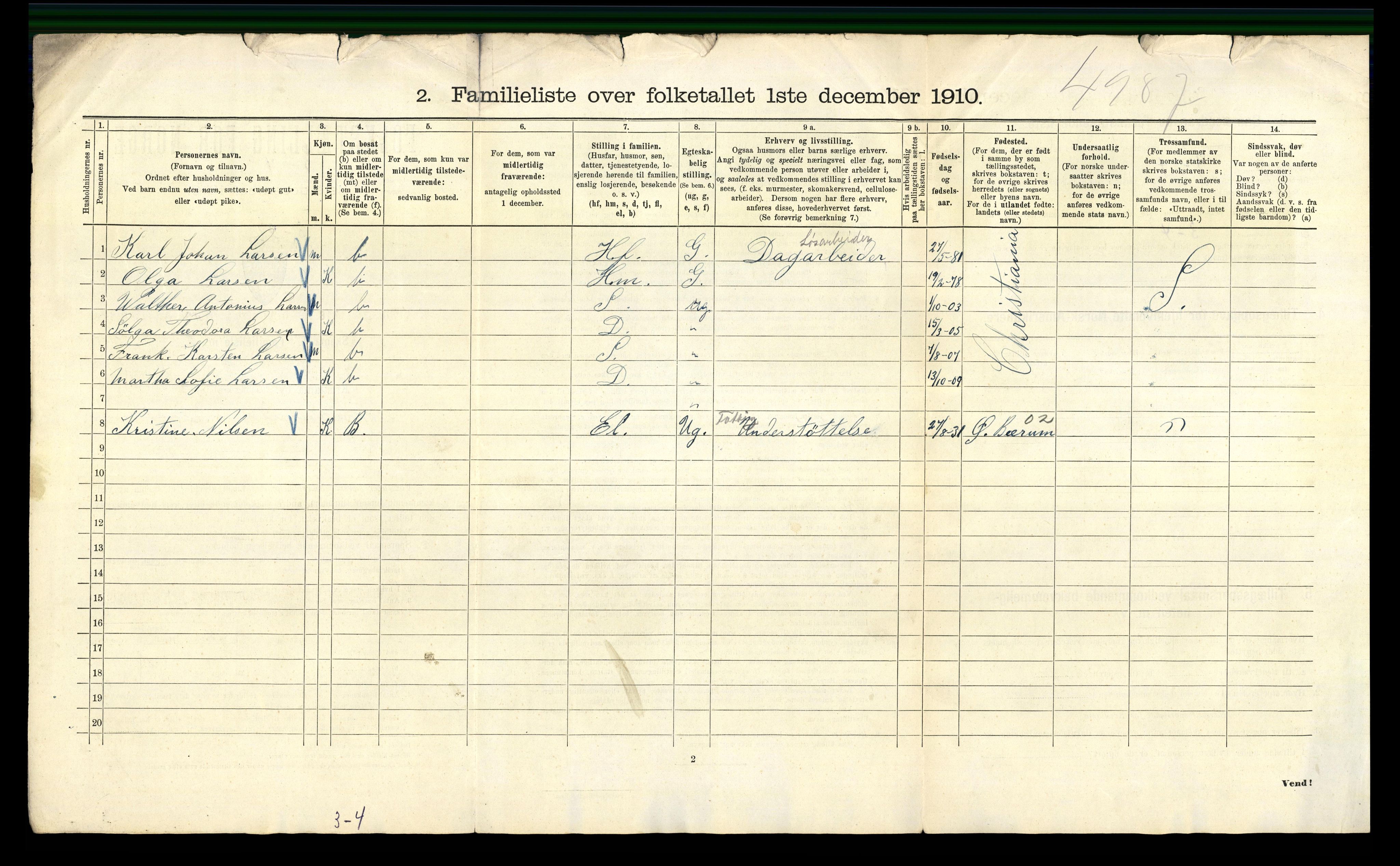 RA, 1910 census for Kristiania, 1910, p. 61266