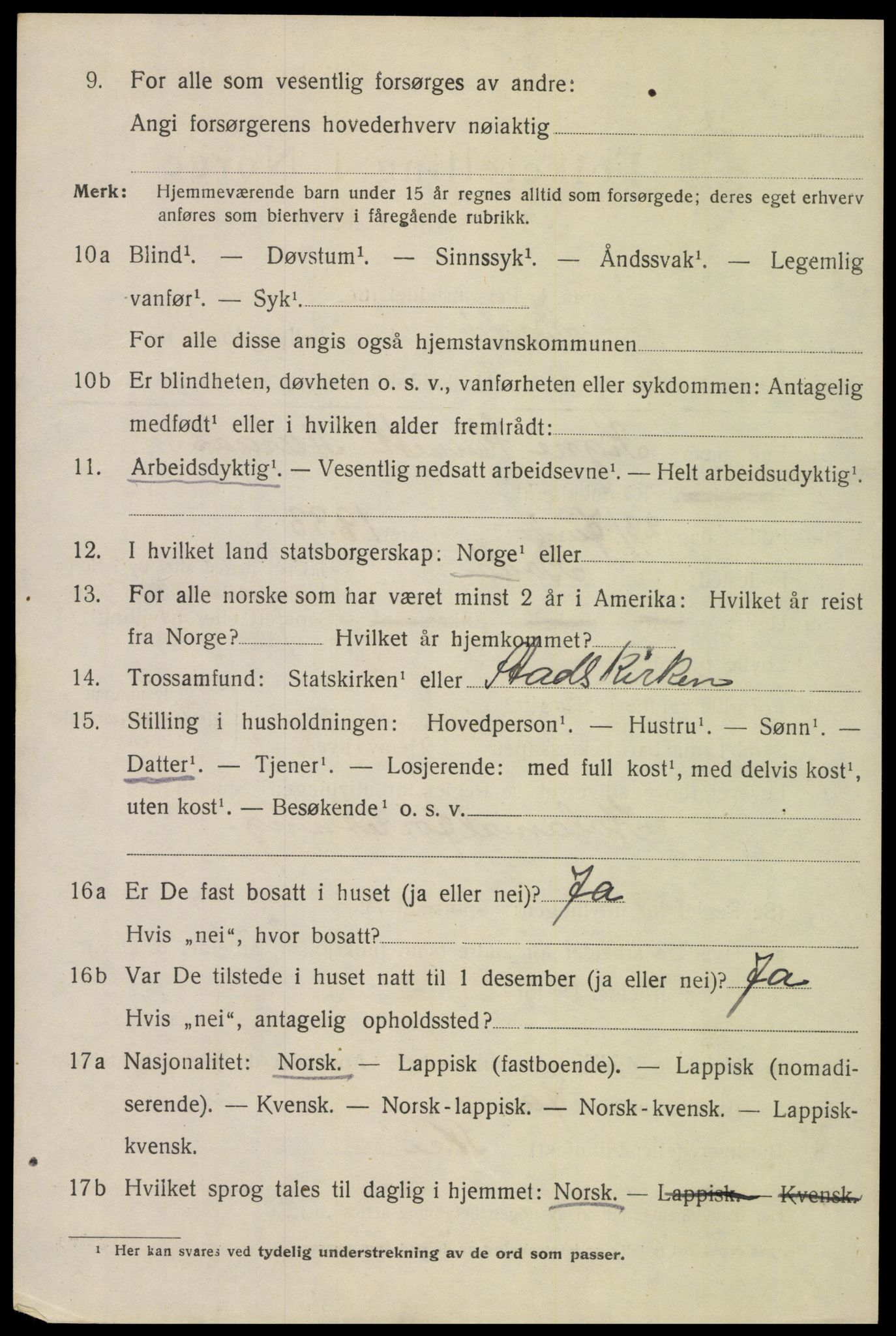 SAT, 1920 census for Bodø, 1920, p. 11102