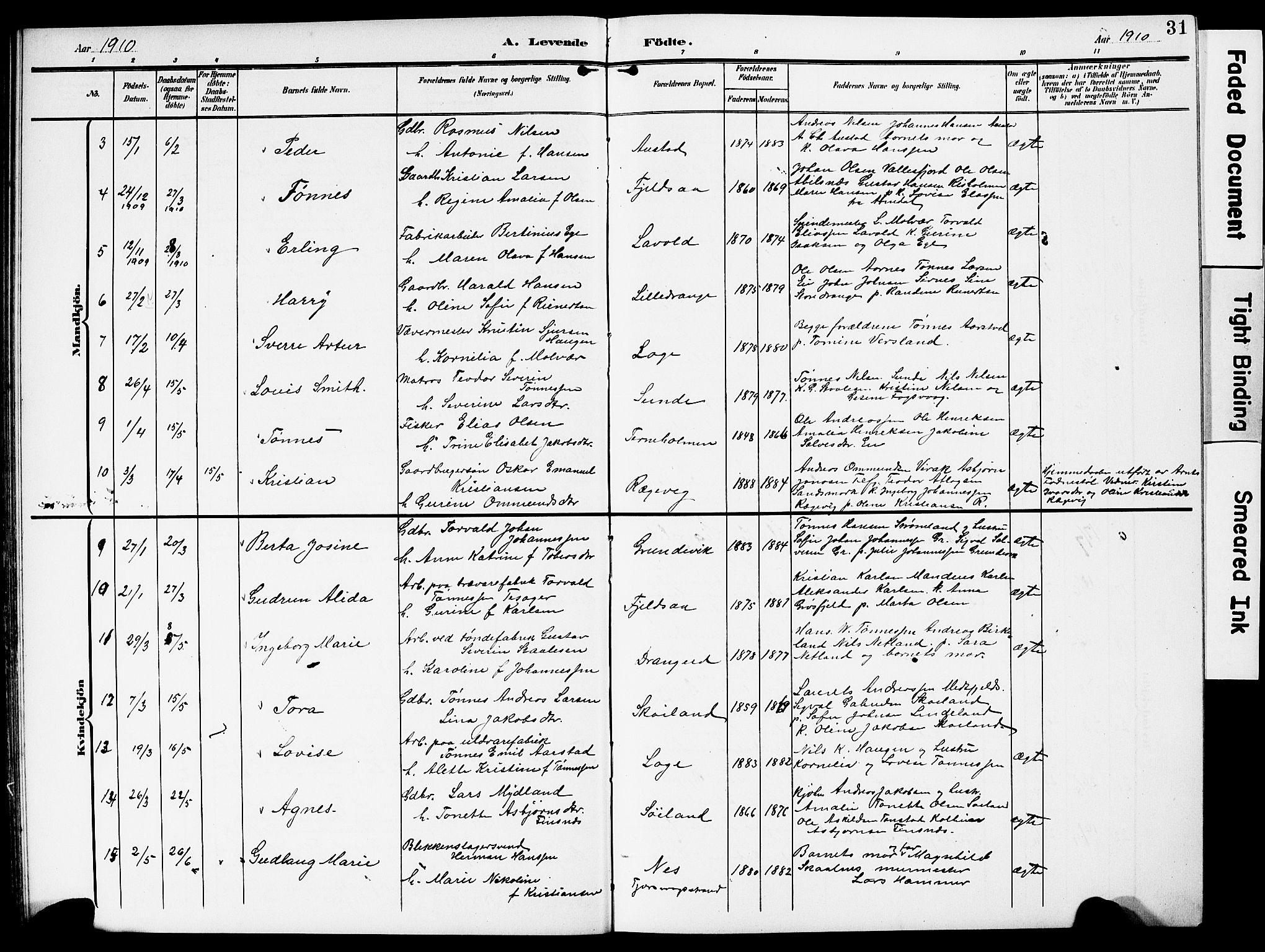 Flekkefjord sokneprestkontor, AV/SAK-1111-0012/F/Fb/Fbc/L0008: Parish register (copy) no. B 8, 1903-1931, p. 31