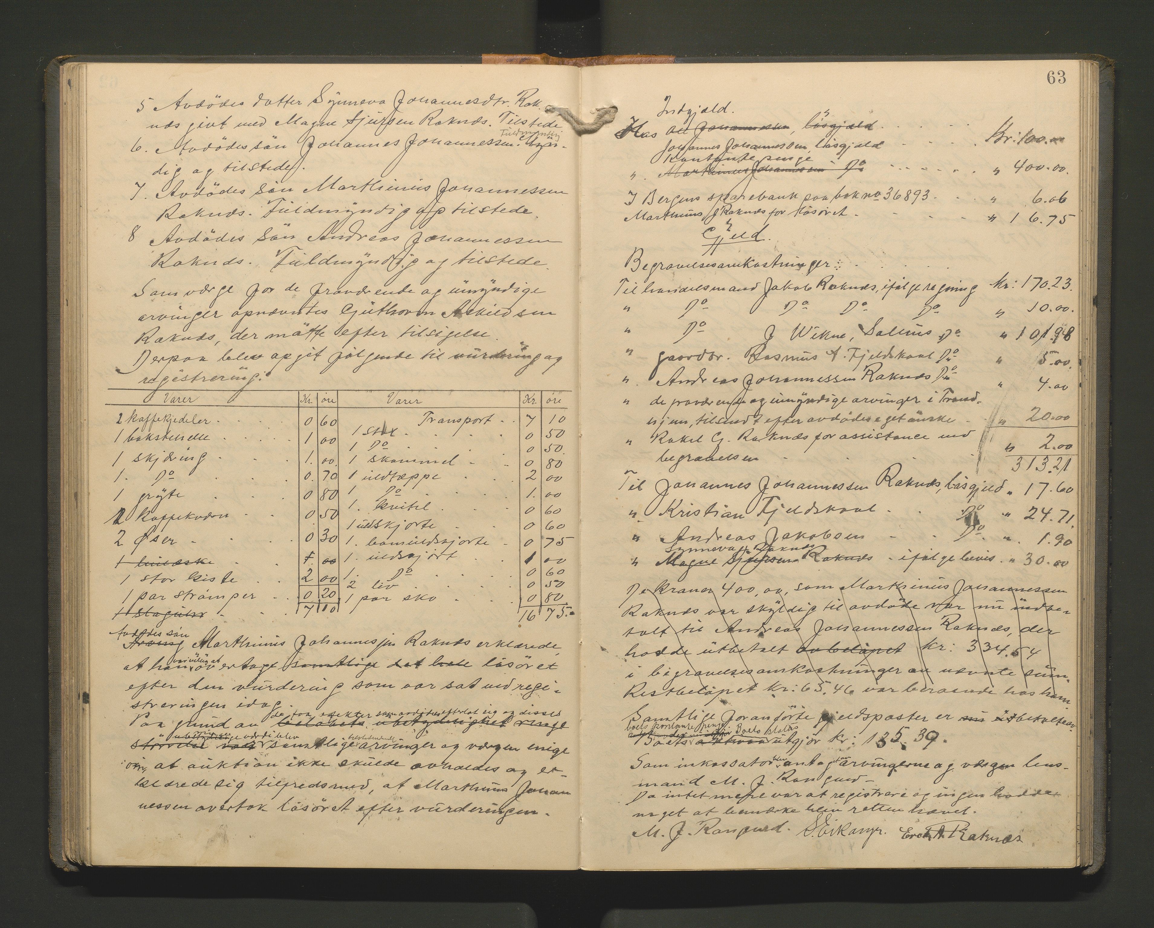 Lensmannen i Hamre, SAB/A-32601/0006/L0003: Registreringsprotokoll, 1904-1917, p. 62b-63a