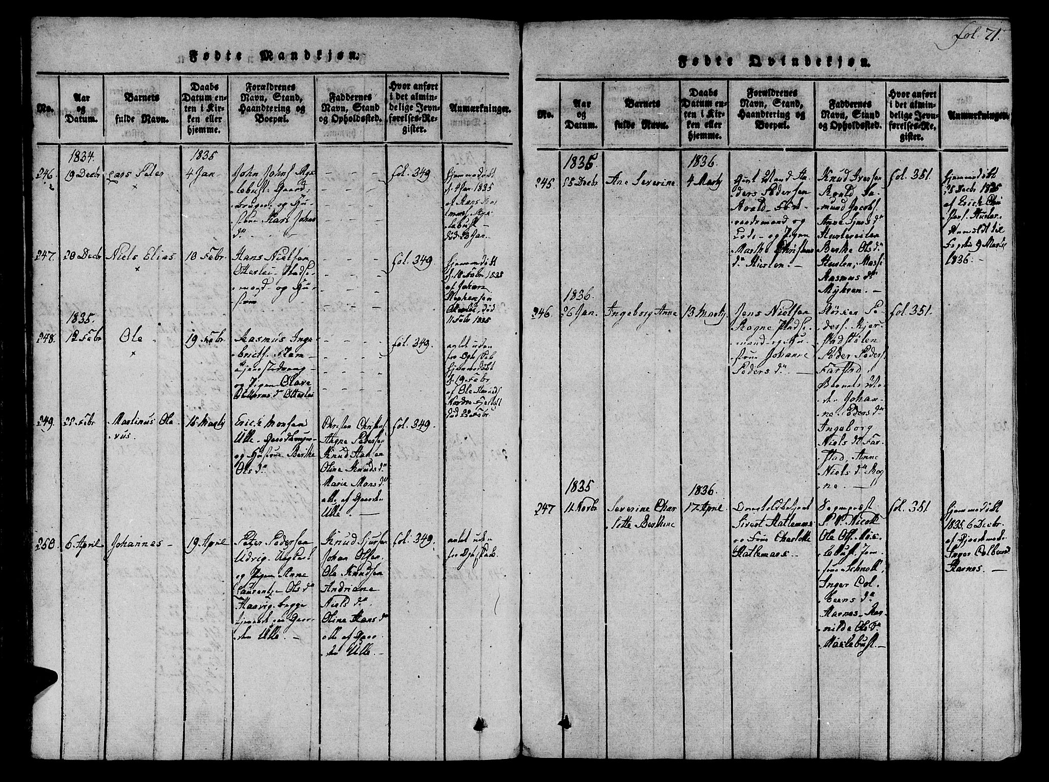 Ministerialprotokoller, klokkerbøker og fødselsregistre - Møre og Romsdal, SAT/A-1454/536/L0495: Parish register (official) no. 536A04, 1818-1847, p. 71