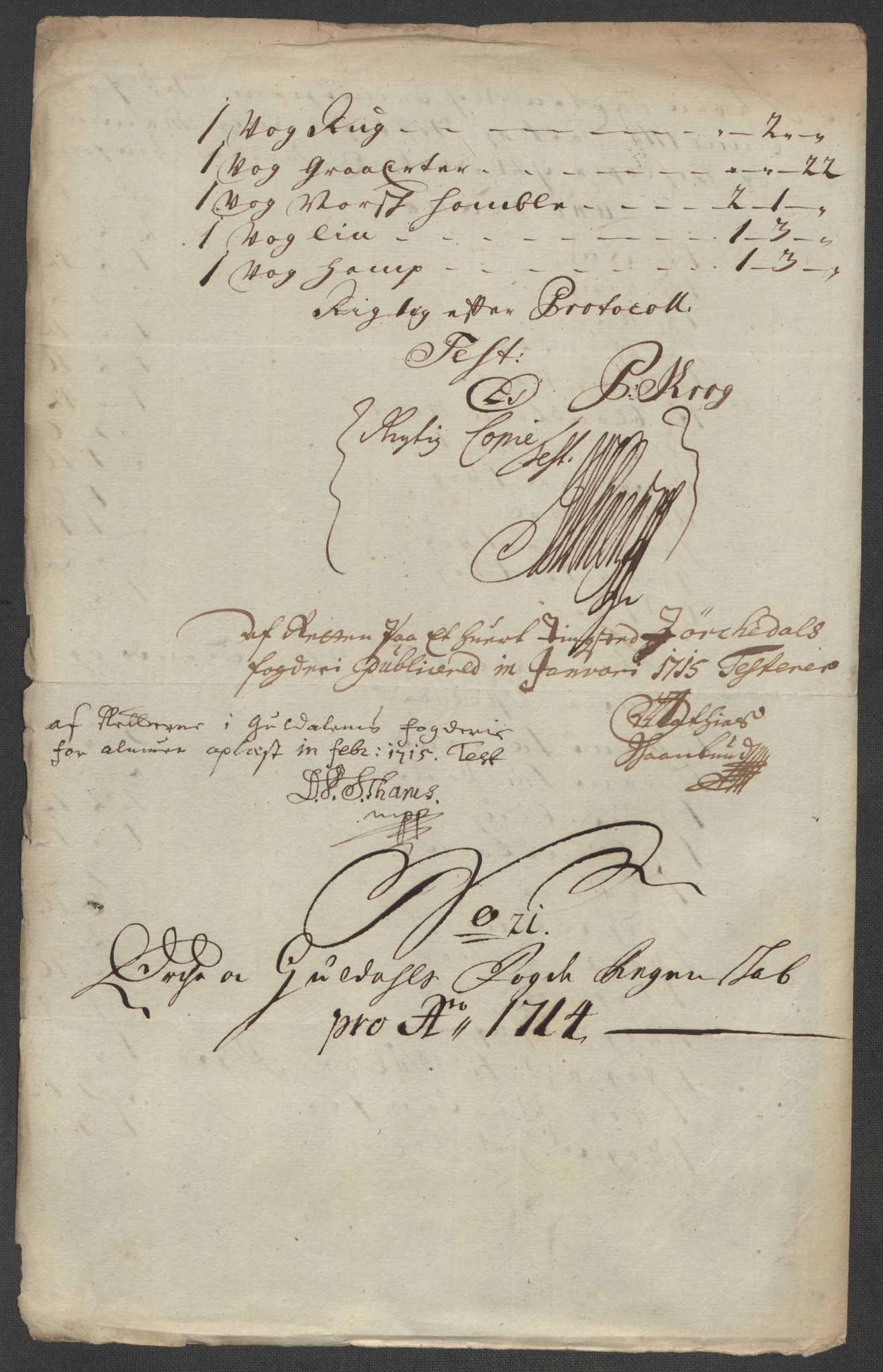 Rentekammeret inntil 1814, Reviderte regnskaper, Fogderegnskap, RA/EA-4092/R60/L3965: Fogderegnskap Orkdal og Gauldal, 1714, p. 195