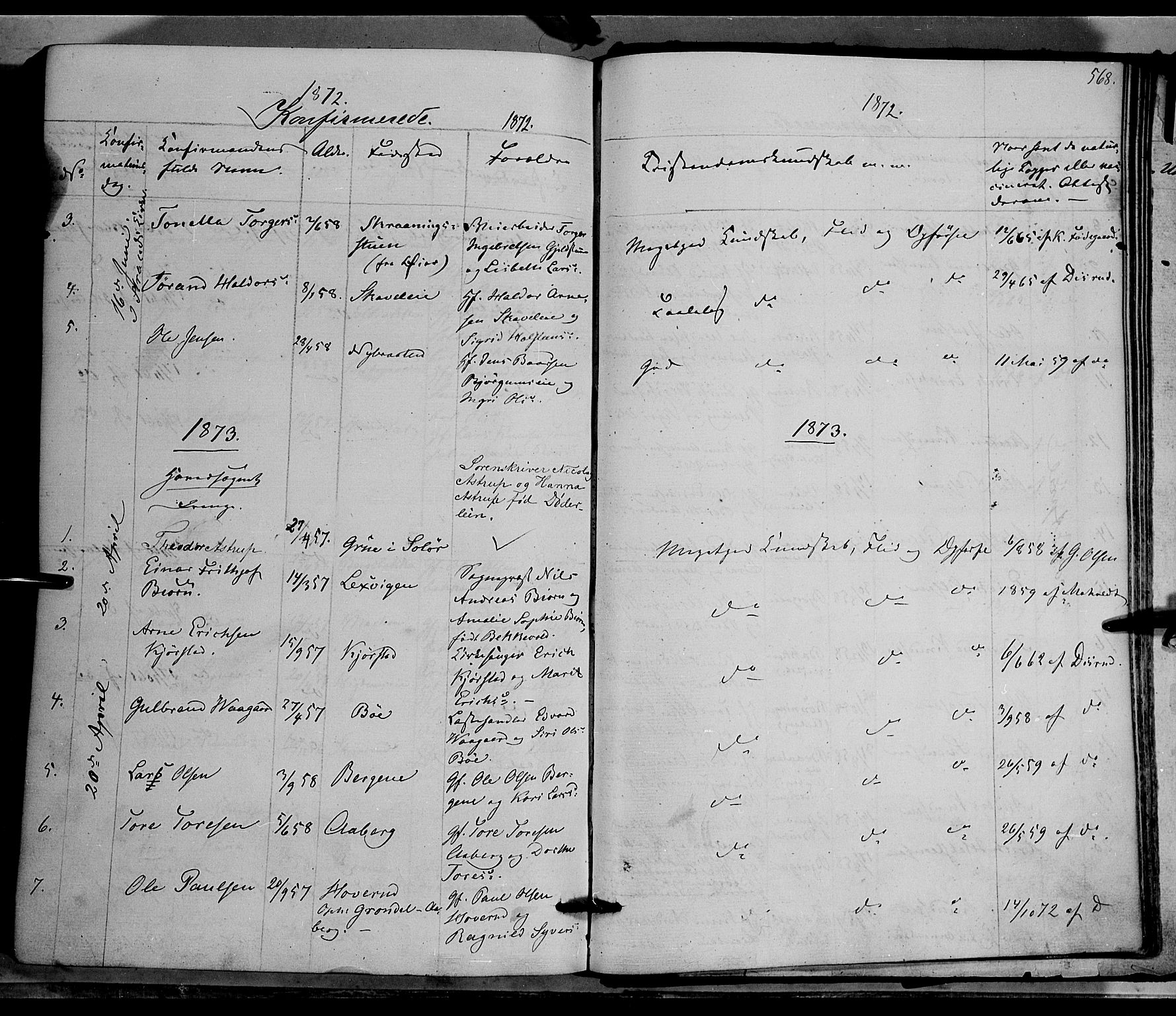 Nord-Aurdal prestekontor, SAH/PREST-132/H/Ha/Haa/L0008: Parish register (official) no. 8, 1863-1875, p. 568