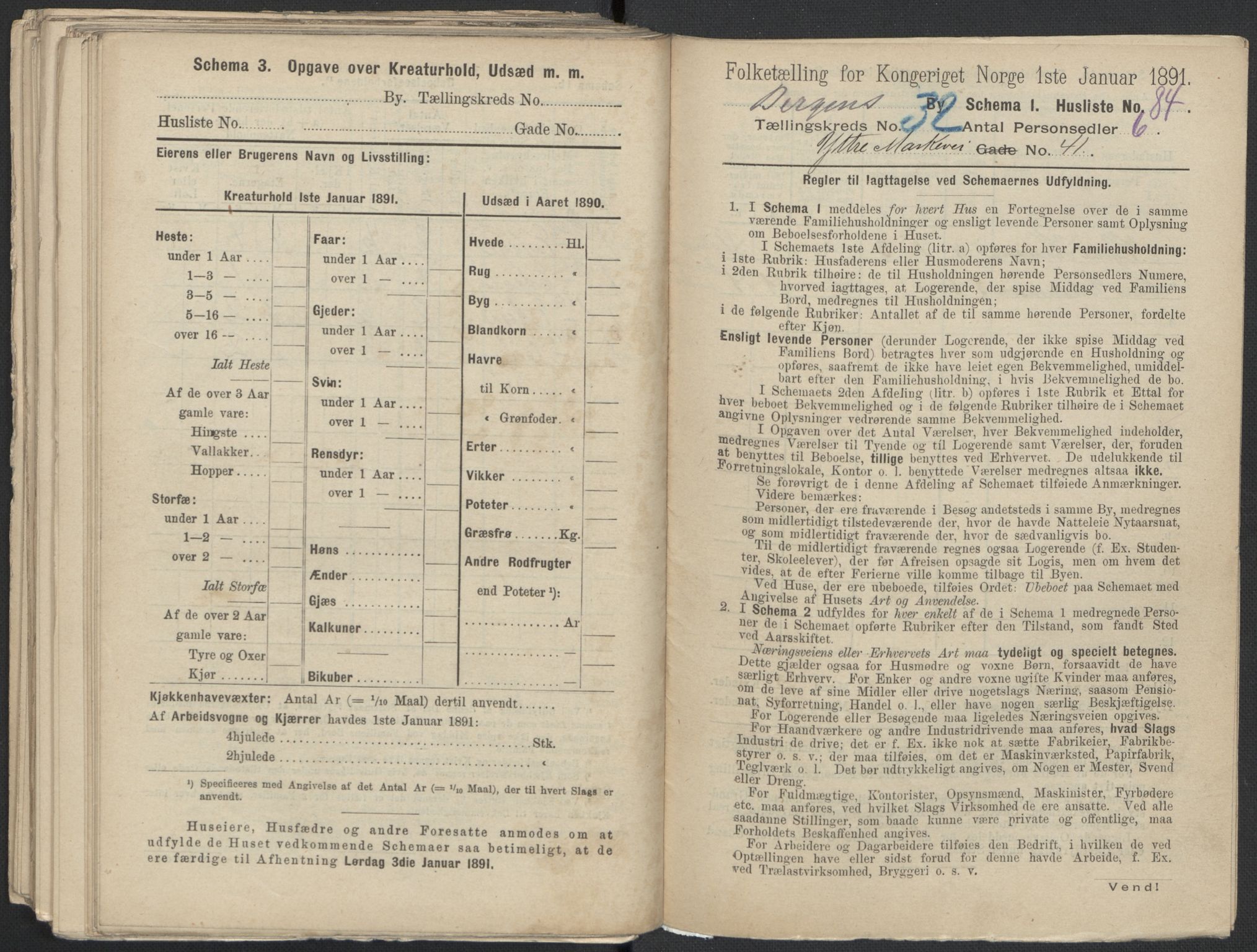 RA, 1891 Census for 1301 Bergen, 1891, p. 5164