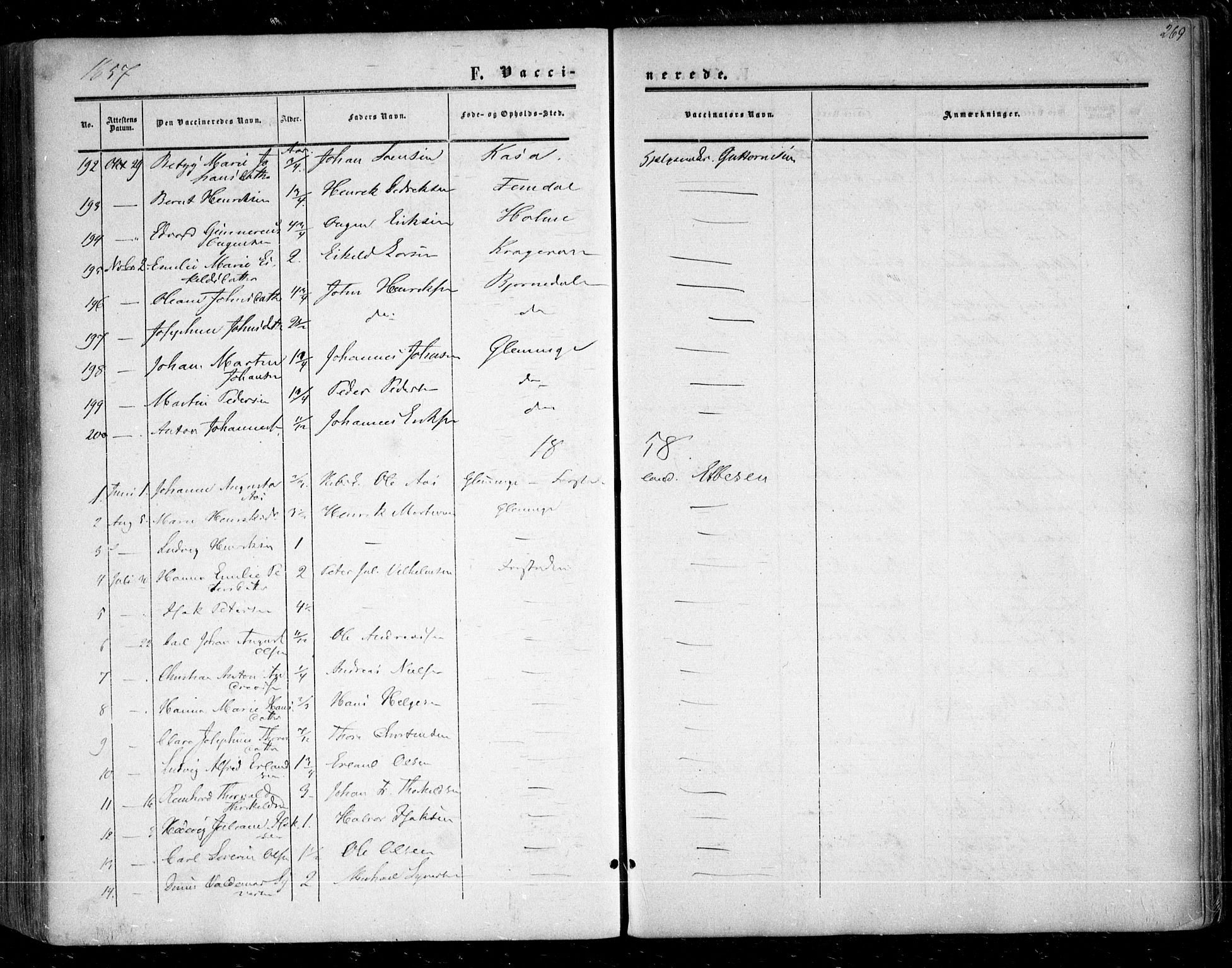 Glemmen prestekontor Kirkebøker, AV/SAO-A-10908/F/Fa/L0007: Parish register (official) no. 7, 1853-1862, p. 269